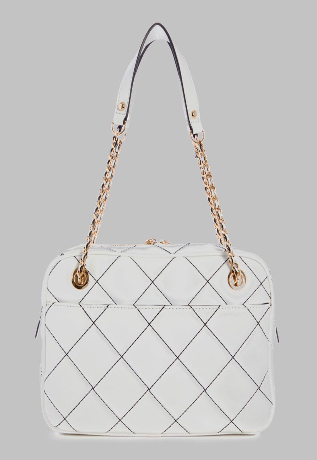 Cartera Guess Cessily Top Zip Shoulder Bag Wml Blanco-1