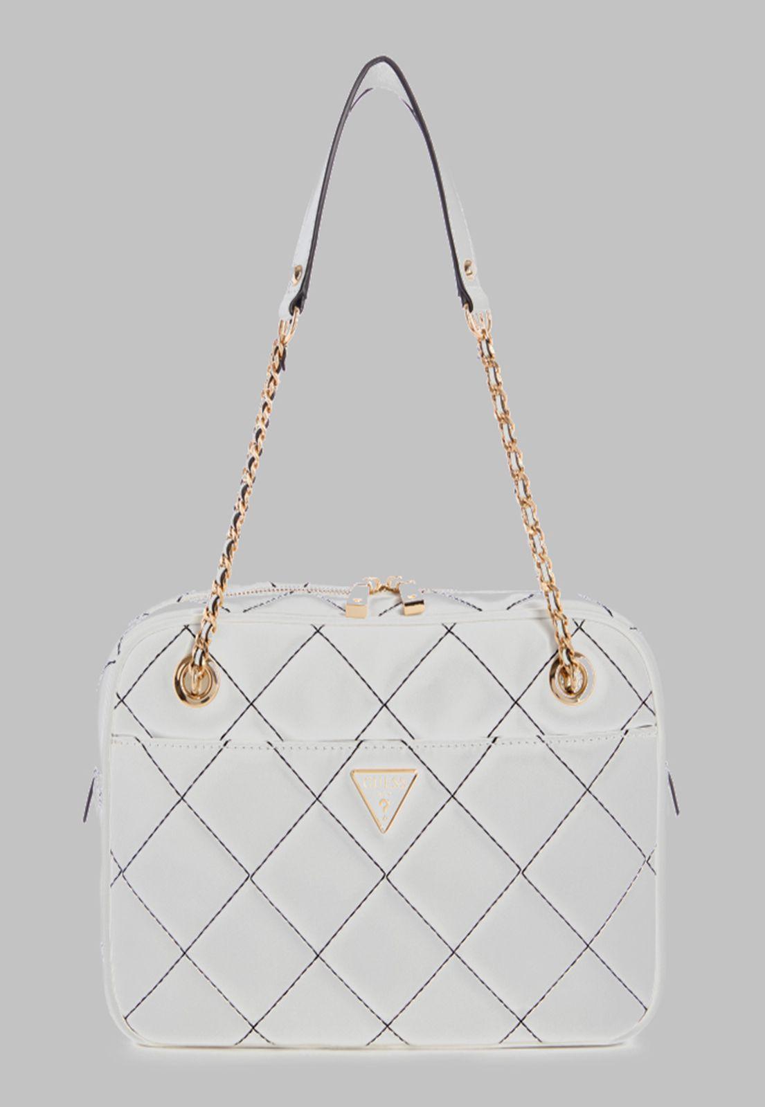Cartera Guess Cessily Top Zip Shoulder Bag Wml Blanco-0