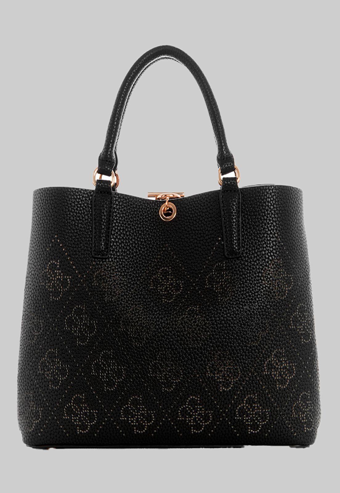 Cartera Amara Girlfriend Satchel Bla Negro Guess-2