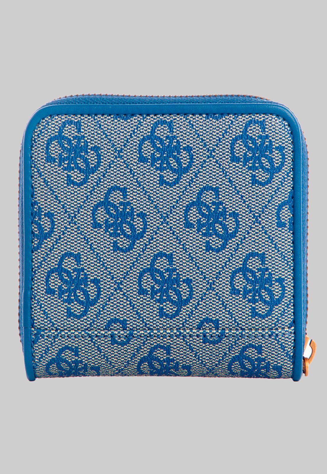 Billetera Izzy Slg Small Zip Around Tlg Azul Guess-1