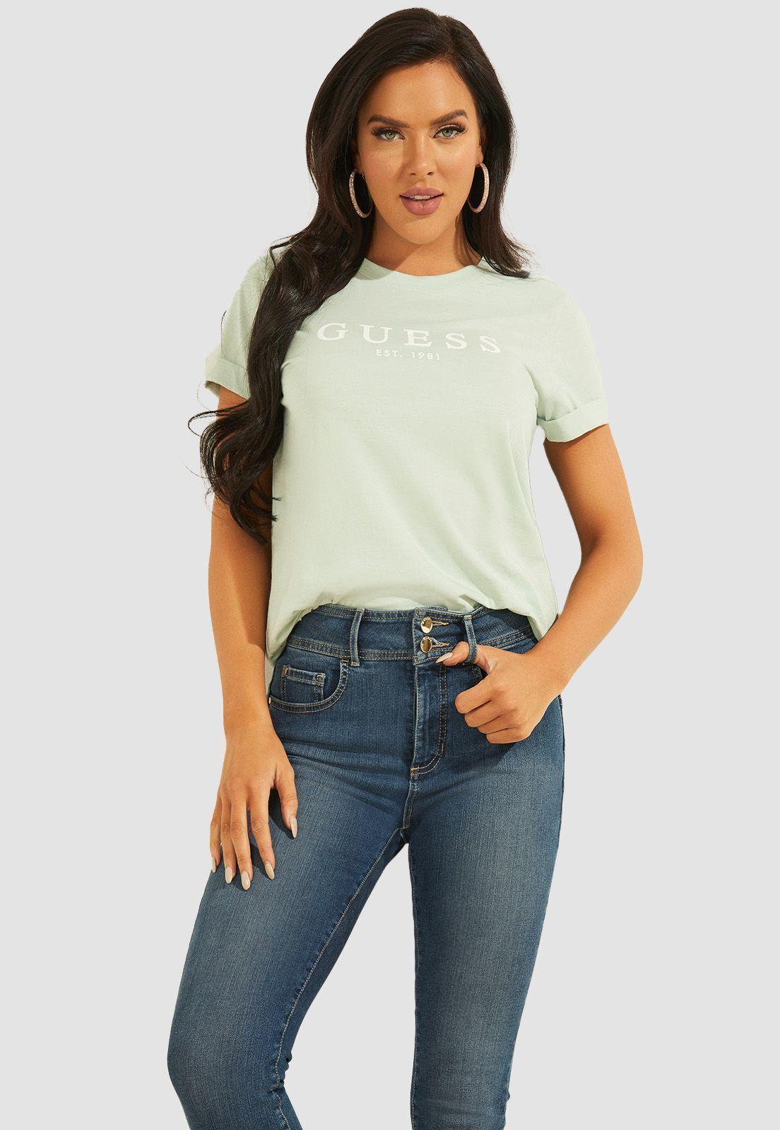 Polera Guess Es Ss Guess 1981 Roll Cuff Tee-0