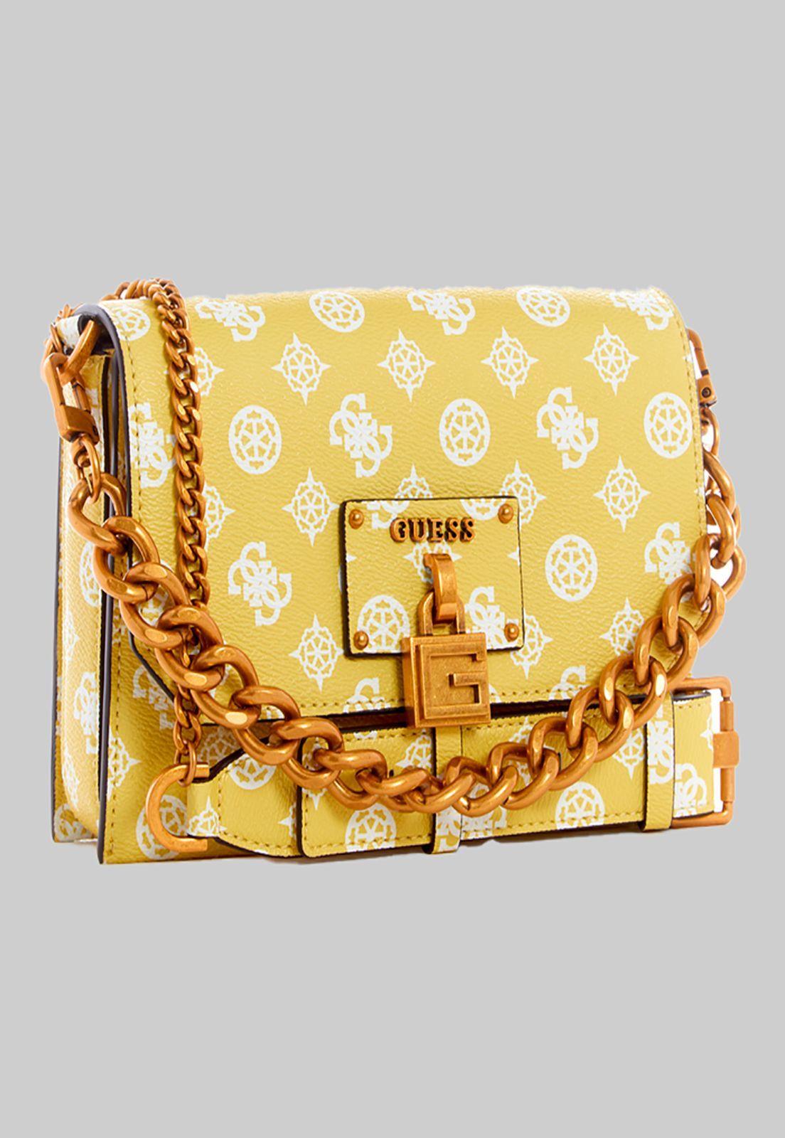 Mini Cartera Centre Stage Crossbody Amarillo Guess-1