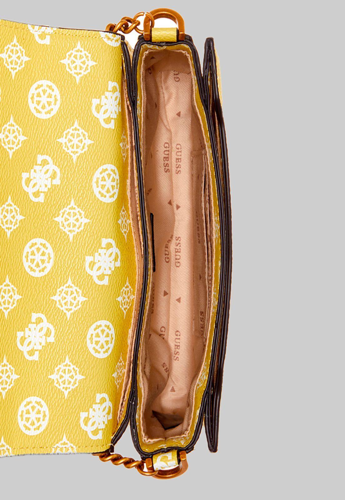 Mini Cartera Centre Stage Crossbody Amarillo Guess-3