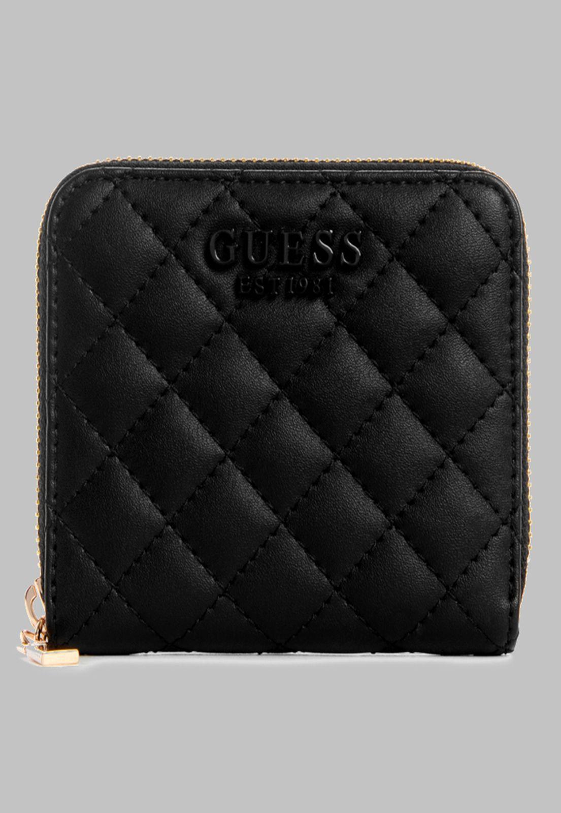 Billetera Guess Rue Rose  Small  Around Bla Negro-0
