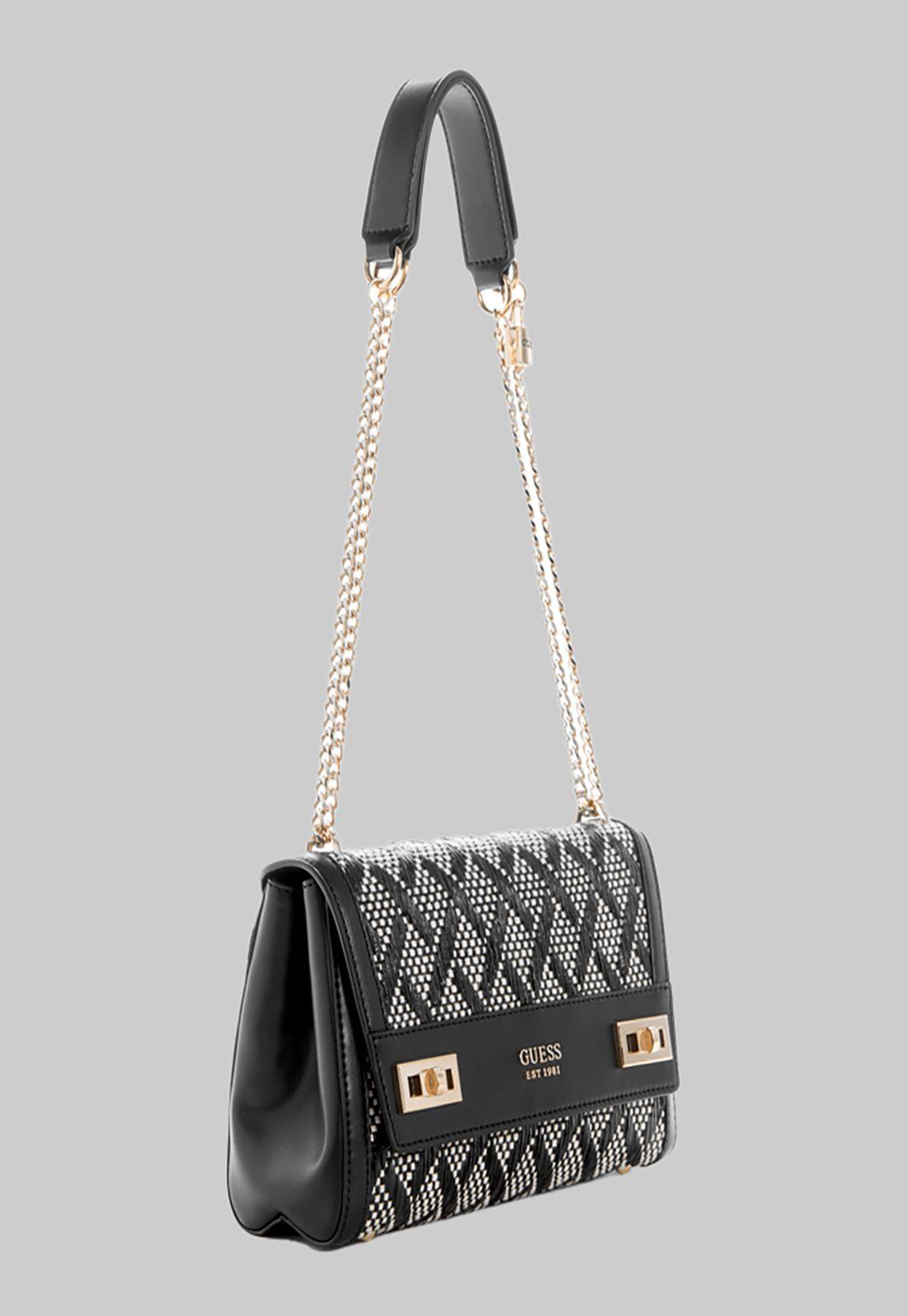 Cartera Guess Katey Flap Shoulder Bag Bla Negro-1