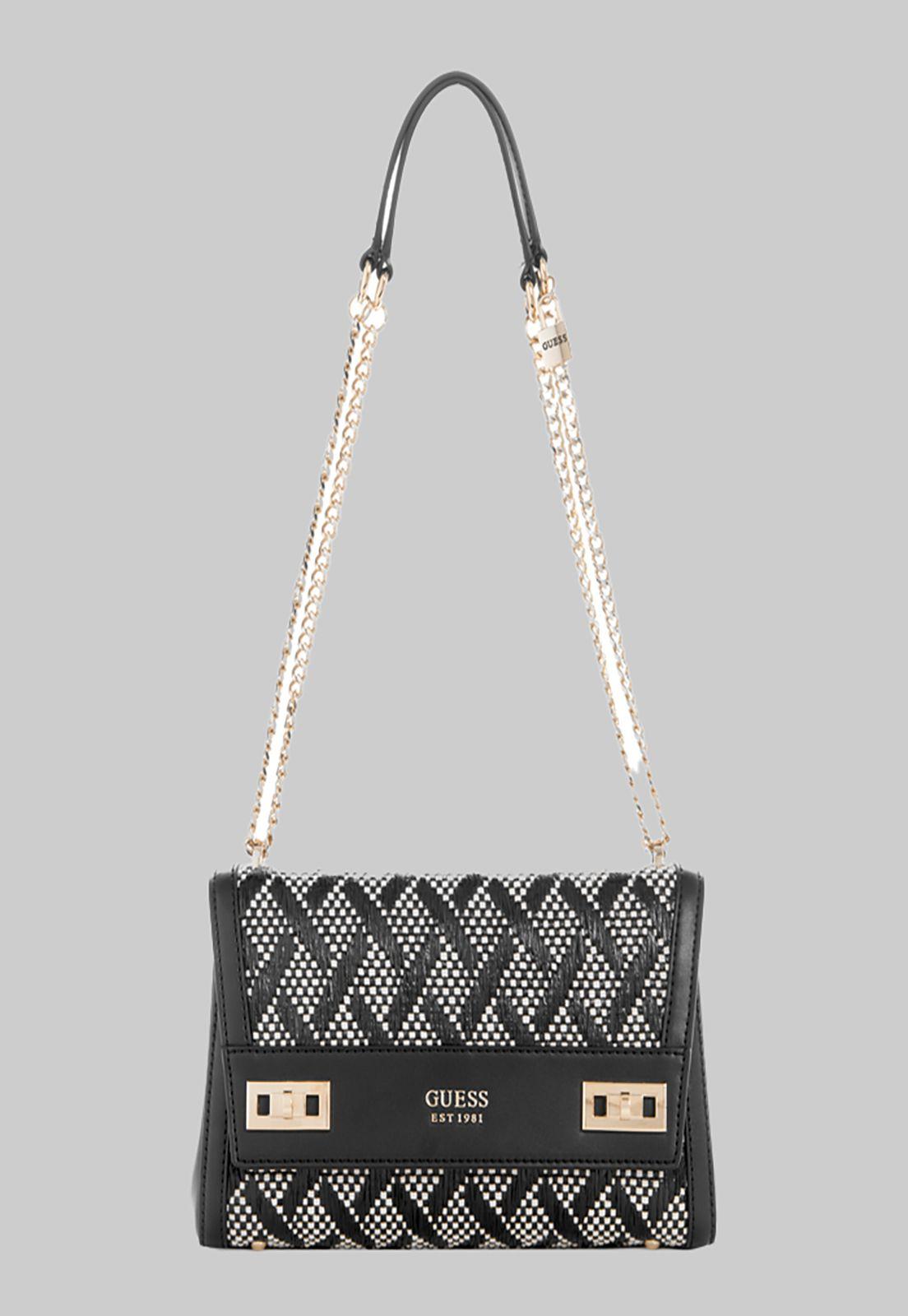 Cartera Guess Katey Flap Shoulder Bag Bla Negro-0