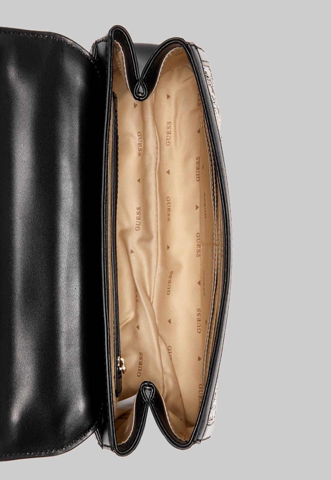 Cartera Guess Katey Flap Shoulder Bag Bla Negro-3