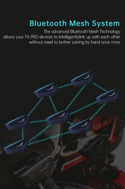 Manos Libres Freedconn FX pro para Casco Moto IP67 Intercomunicador Mesh 6 vías-4