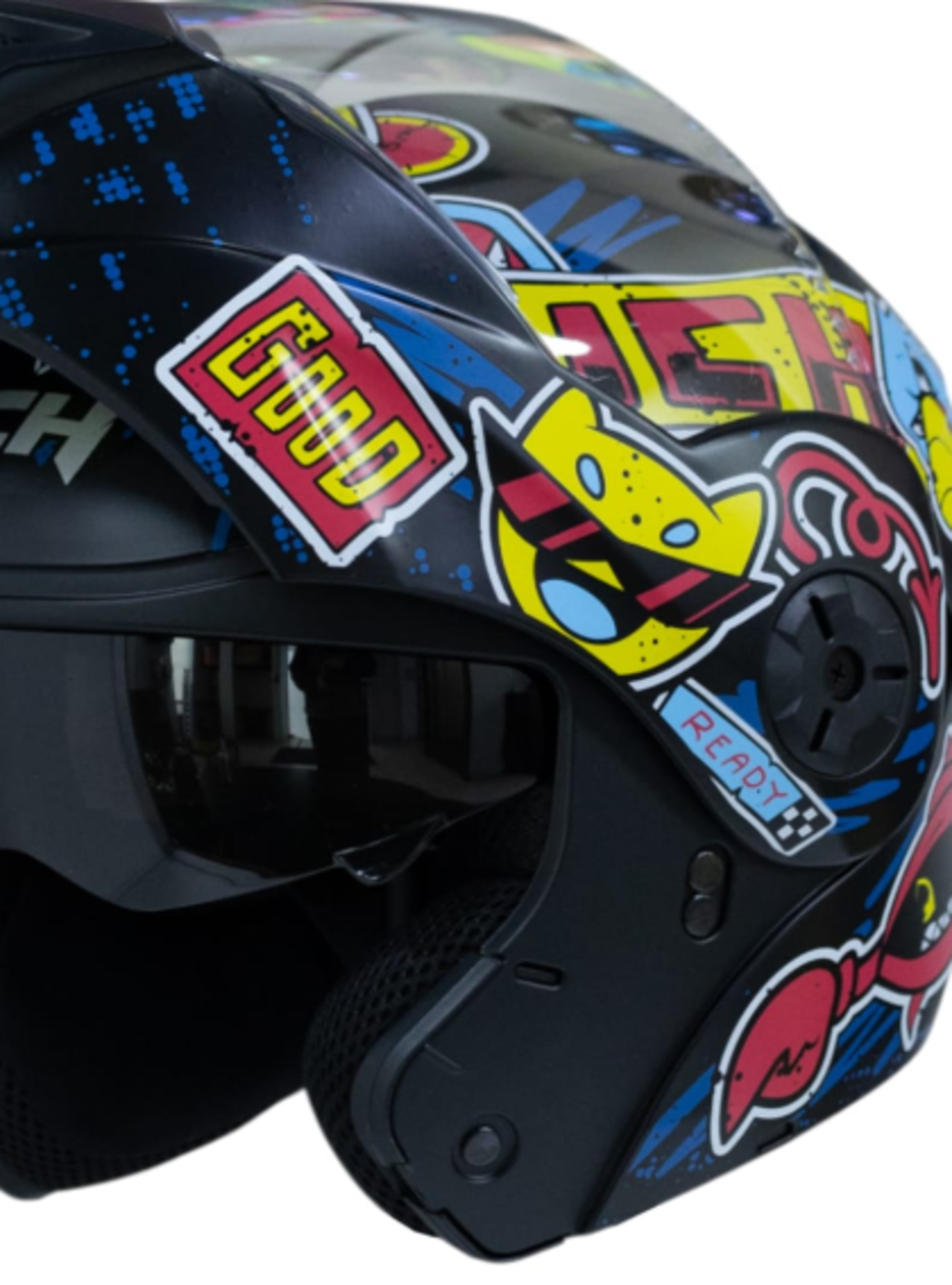 Casco moto ich 3110 junior change rj abatible con sun visor certificación dot-2