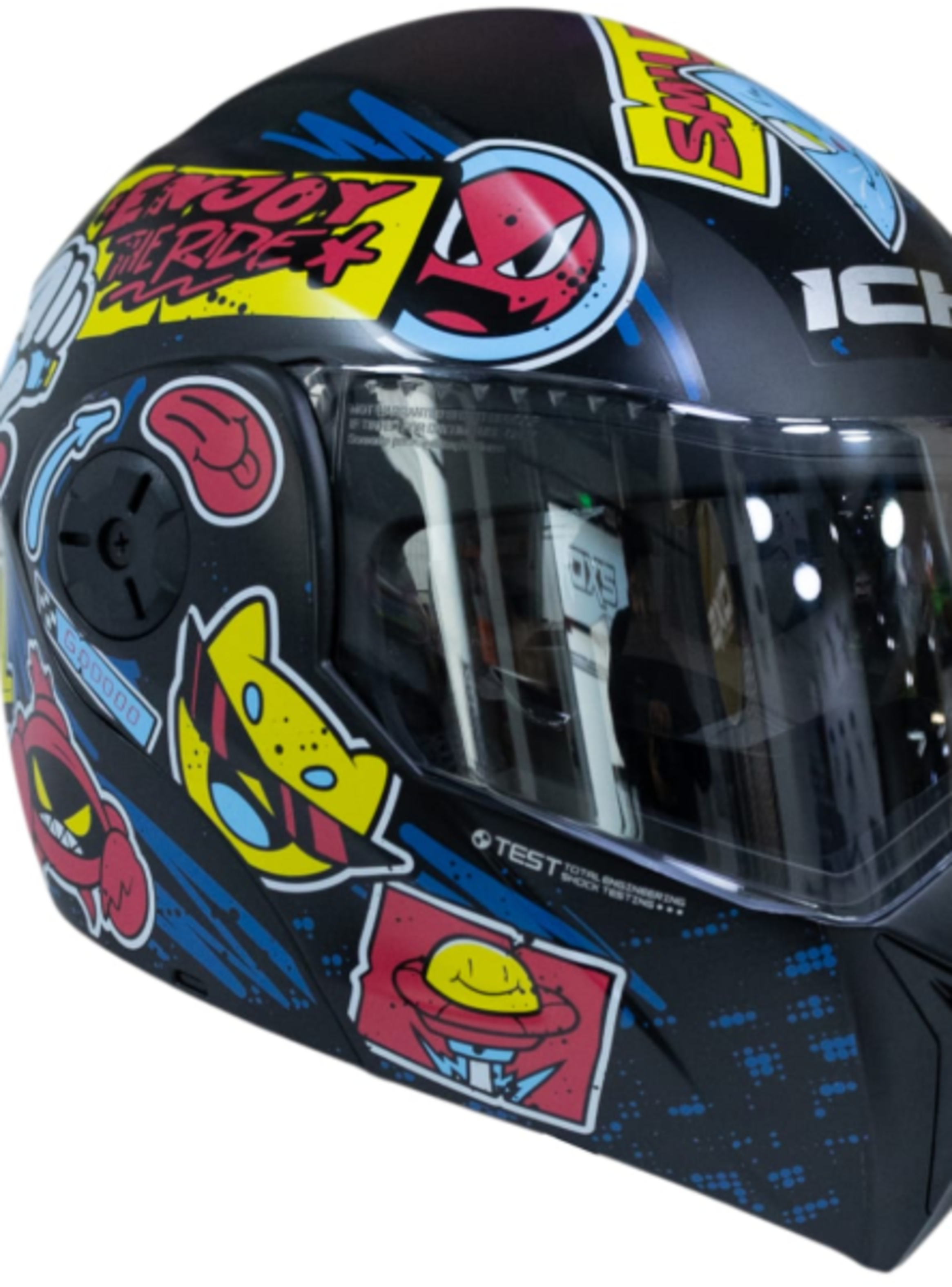 Casco moto ich 3110 junior change rj abatible con sun visor certificación dot-4