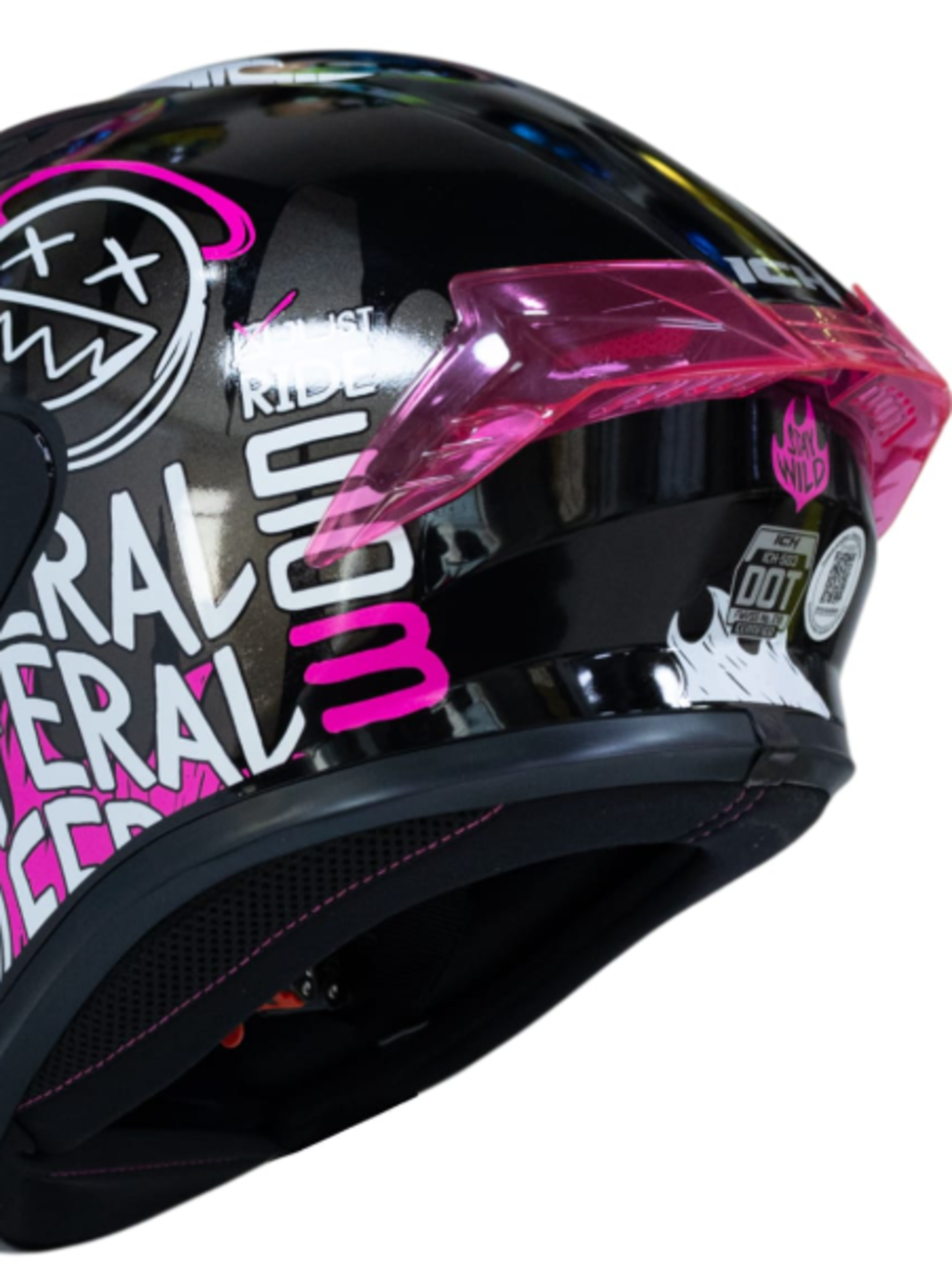 Casco moto ich 503 stay wild brillo fc sm integral certificación dot qr-3