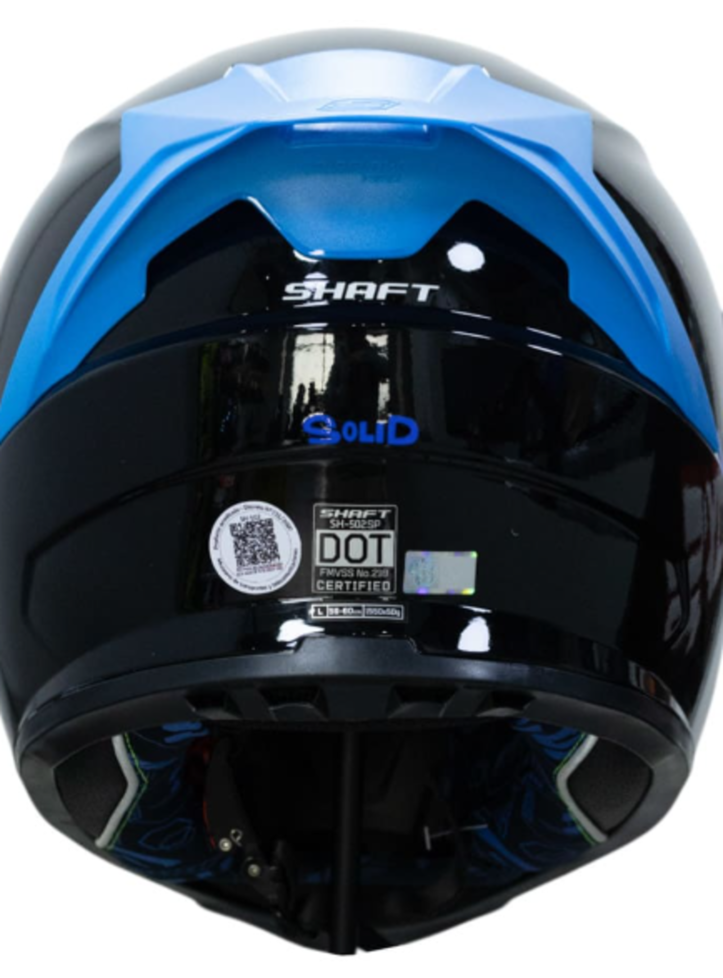 casco moto shaft 502sp solid ng azul integral normal dot acreditado-2