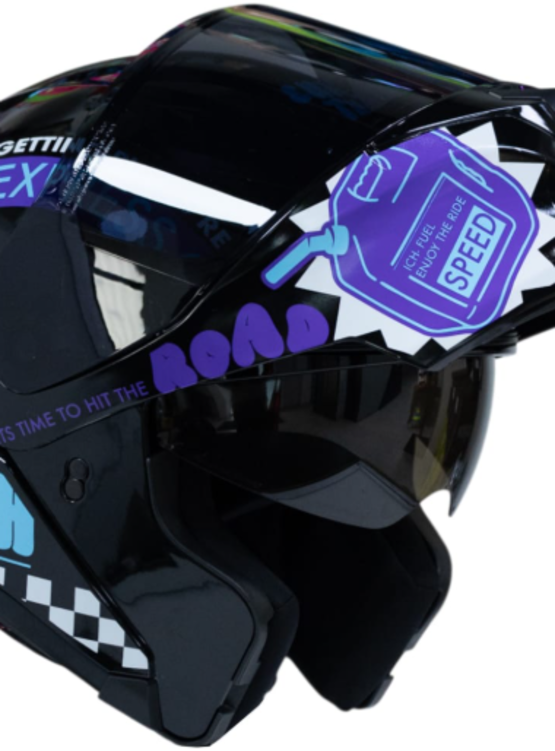 Casco moto ich 3120 fifties brillo mr sm abatible con sun visor certificación dot 3cv-2