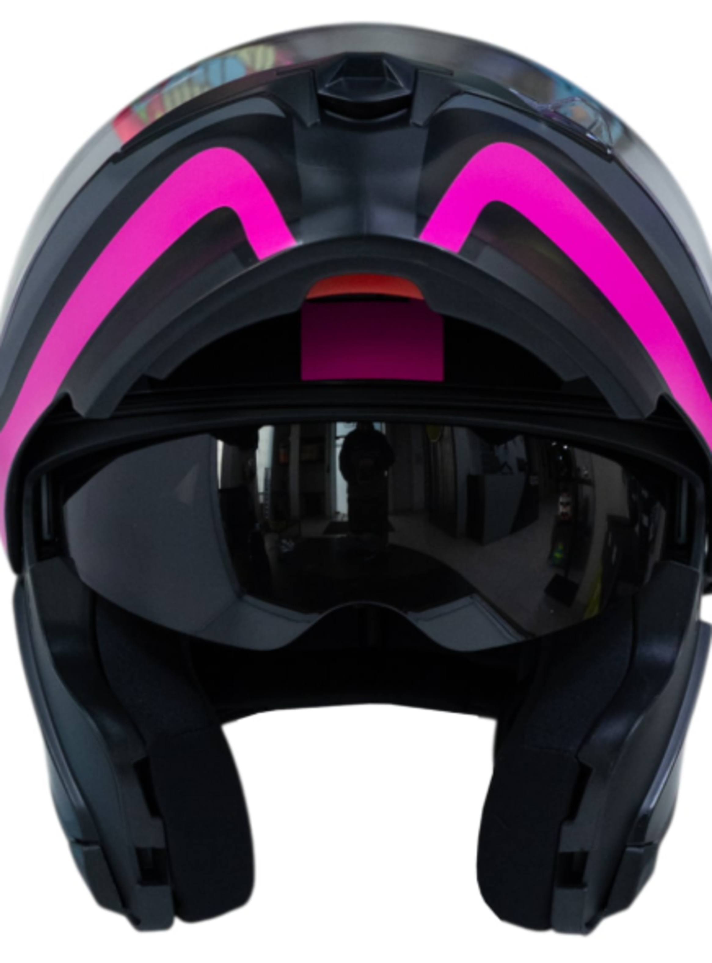Casco moto ich 3120 further mate fc abatible con sun visor certificación dot 3cv-4