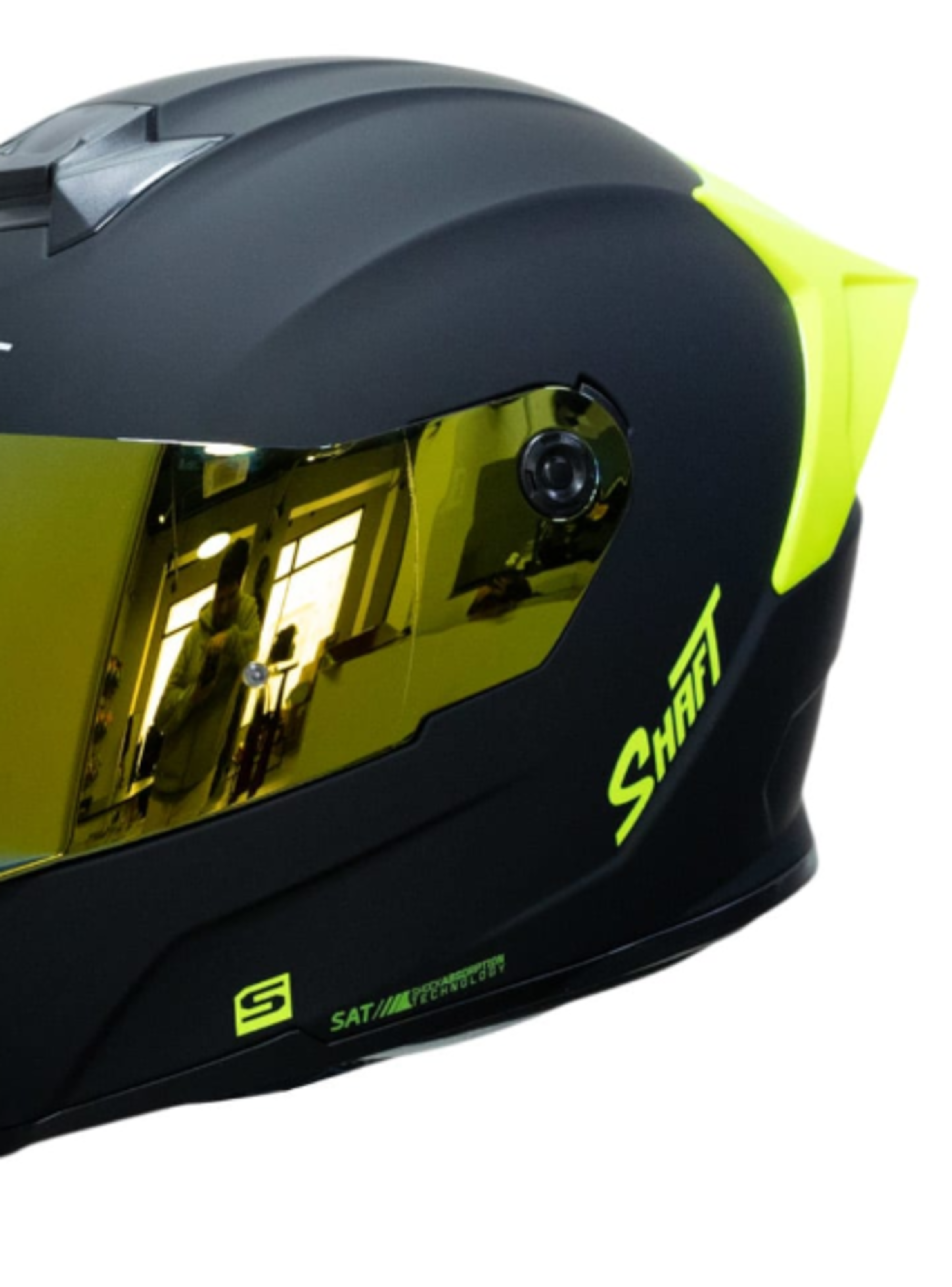 casco moto shaft 502sp solid ng neon yellow integral normal dot acreditado-3