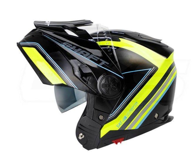 Casco Moto Shaft 3700dv Dual Abatible Barrier Amarillo Negro Azul-2