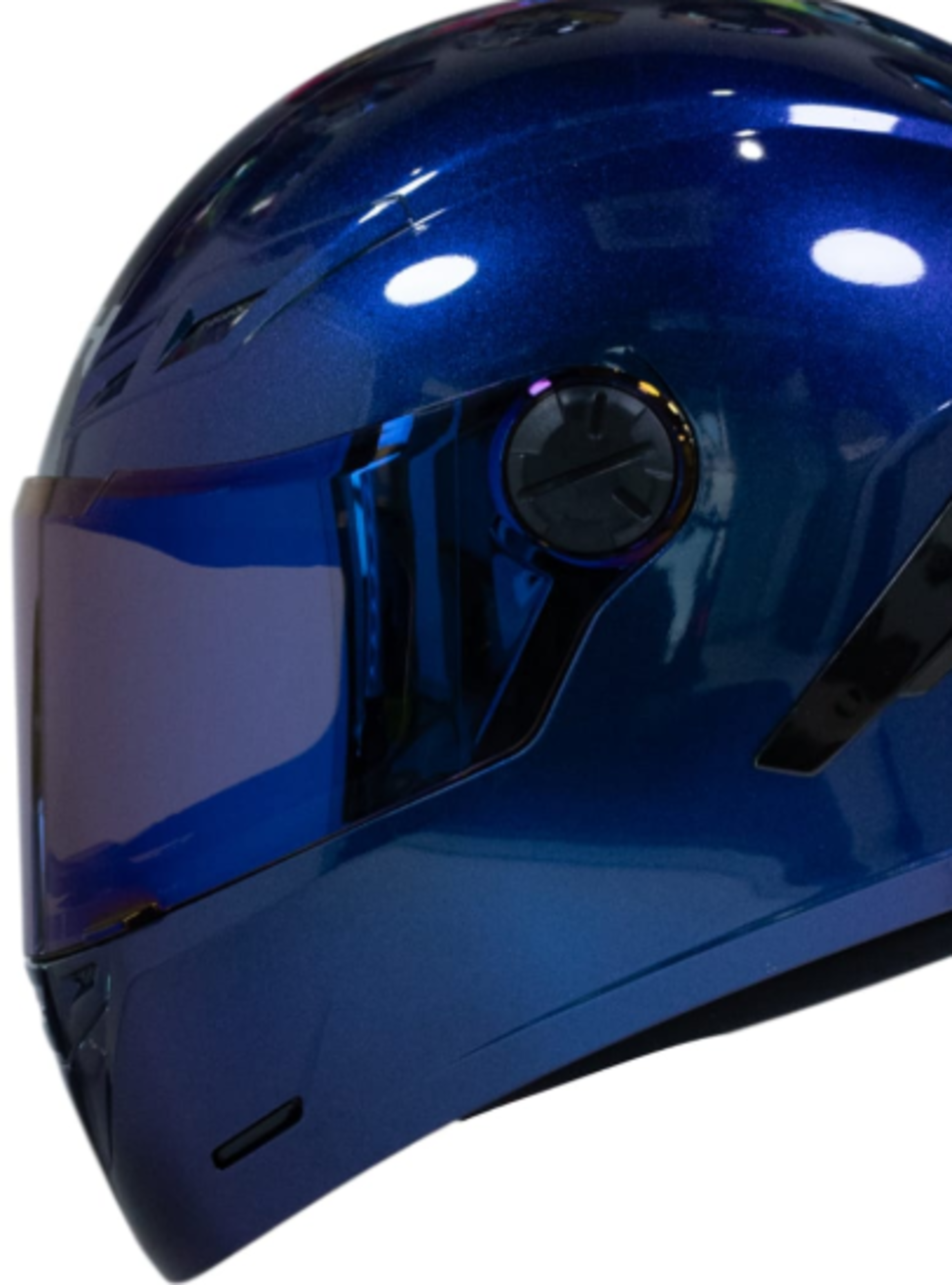 Casco moto ich 501sp camaleon azul integral certificación dot qr-2
