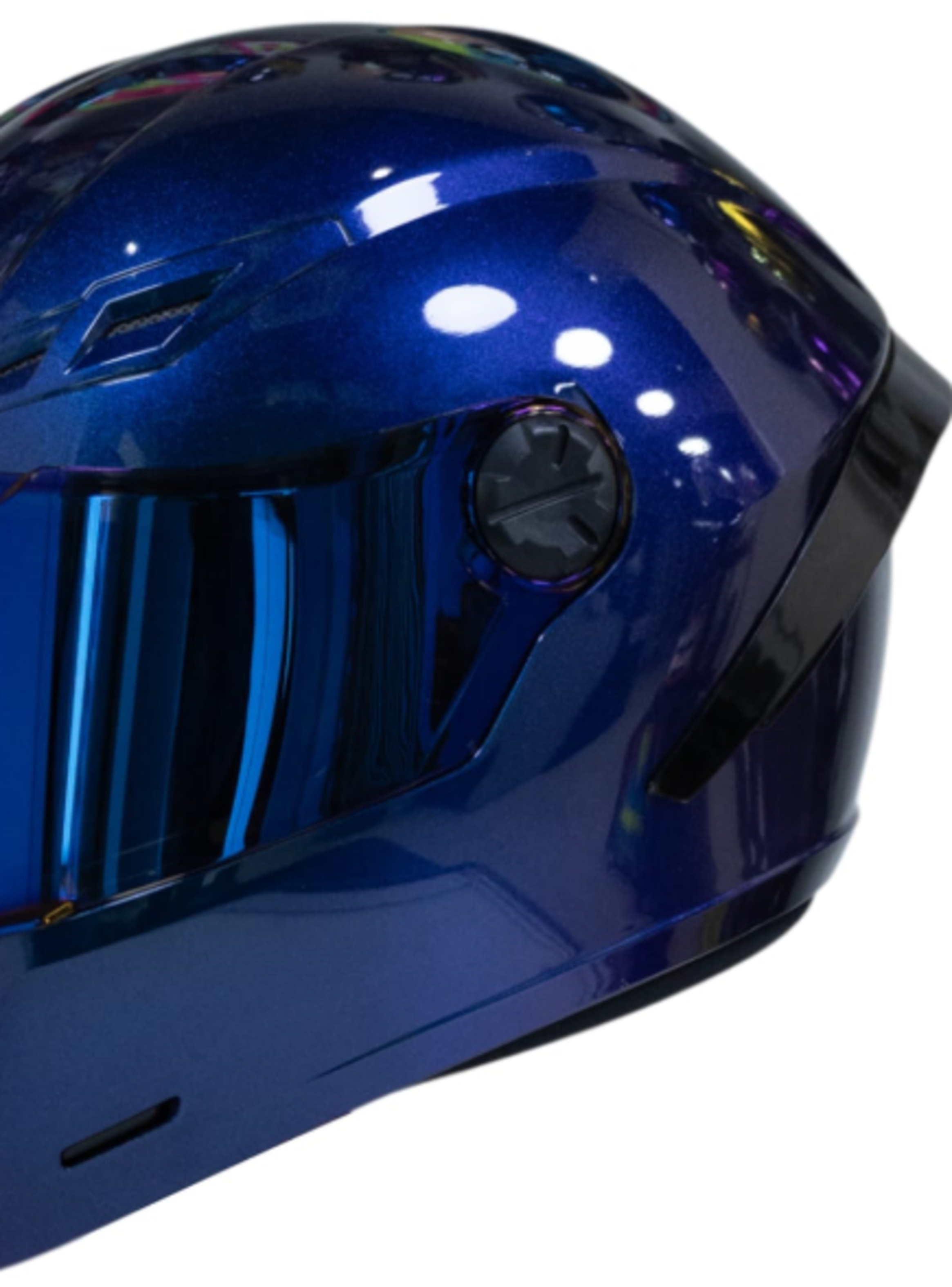 Casco moto ich 501sp camaleon azul integral certificación dot qr-3