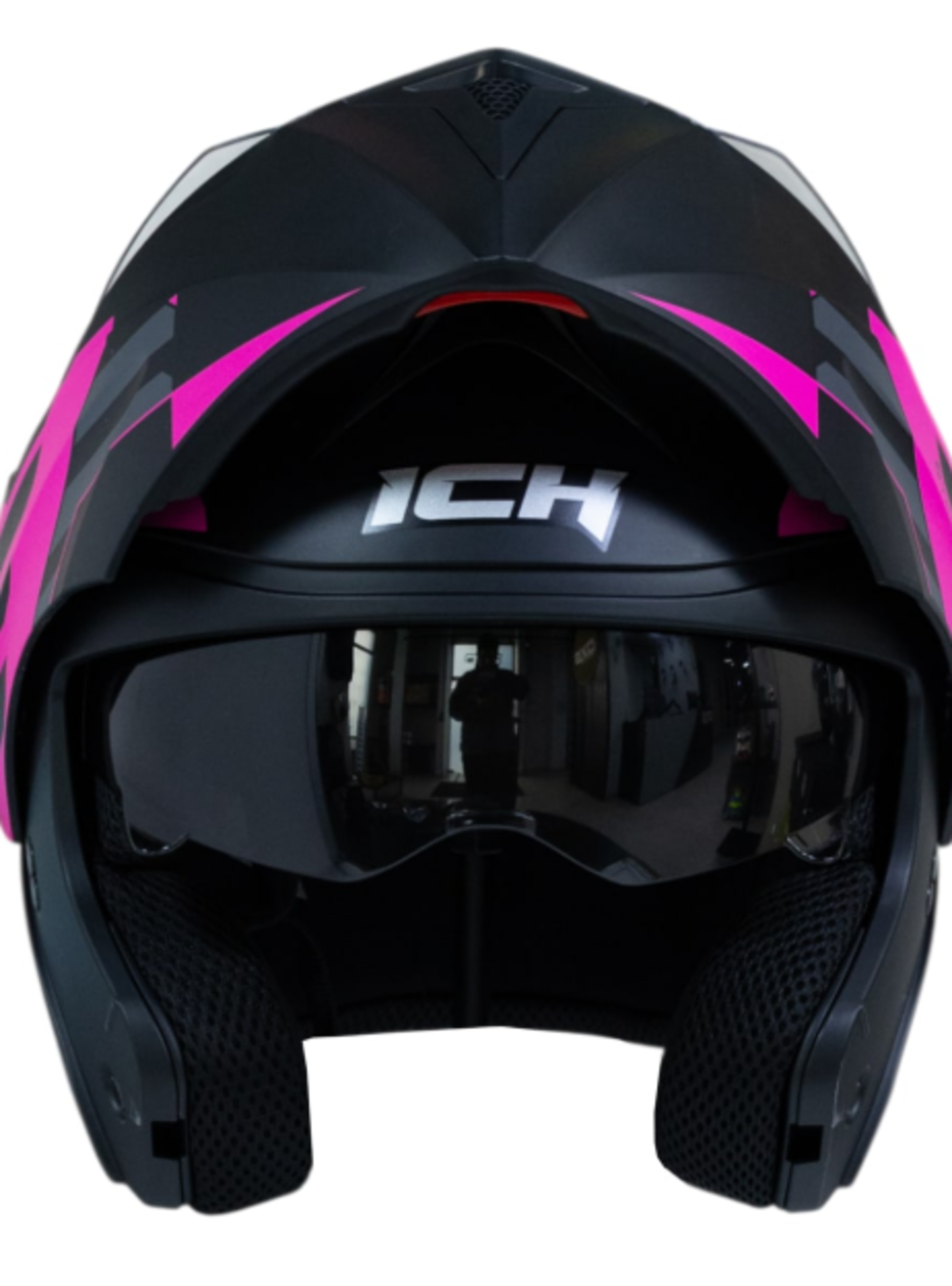 Casco moto ich 3110 cicu fc abatible con sun visor certificación dot 3cv-5