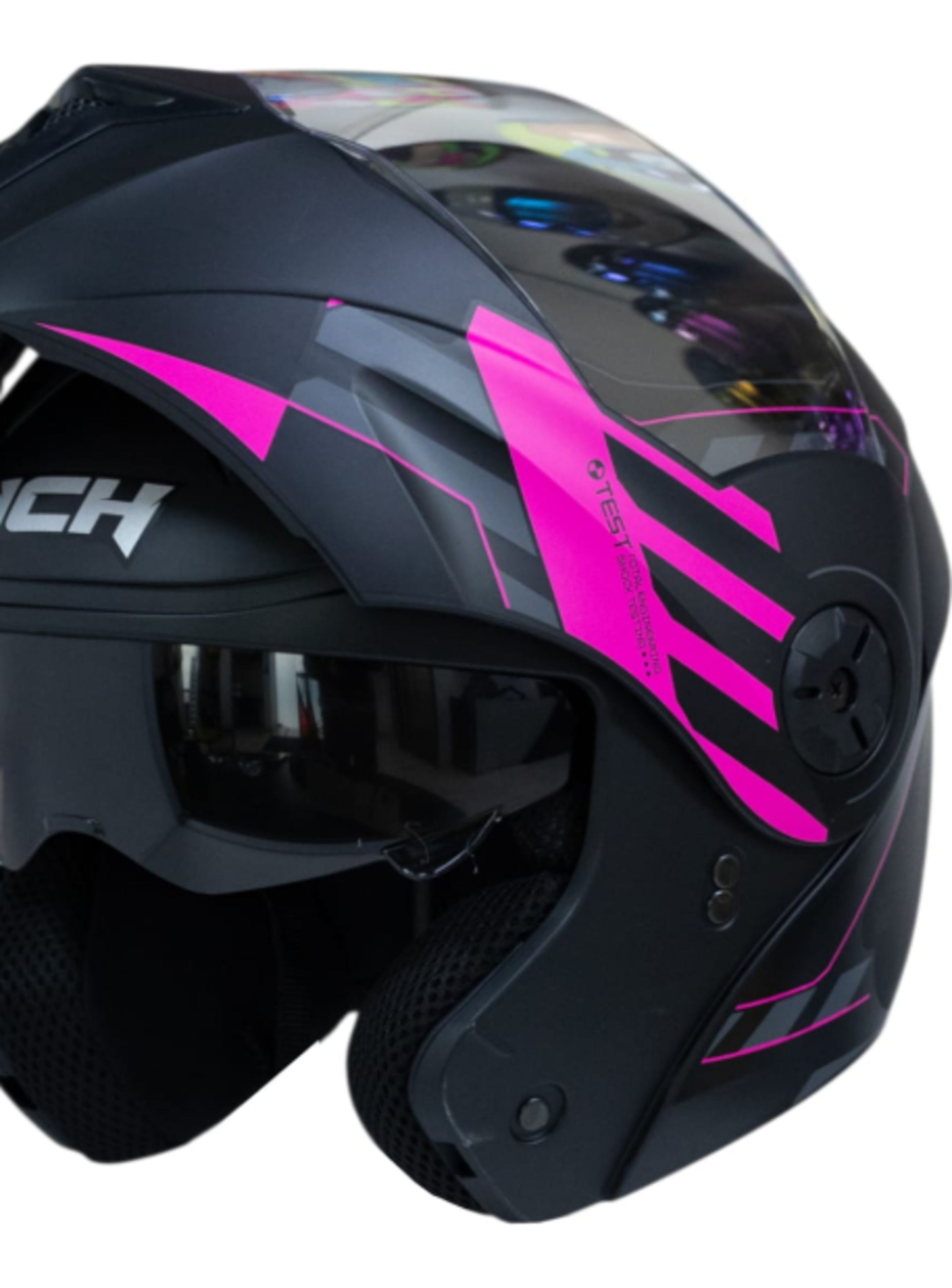 Casco moto ich 3110 cicu fc abatible con sun visor certificación dot 3cv-6