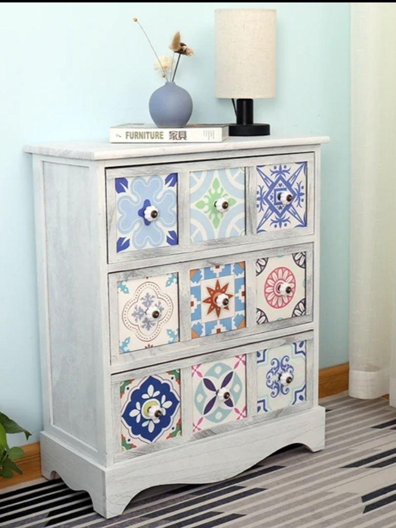 MUEBLE BLANCO MANDALAS 3 CAJONES-0