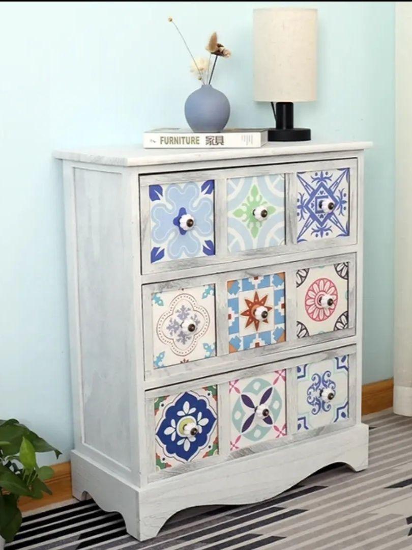 MUEBLE BLANCO MANDALAS 3 CAJONES-1