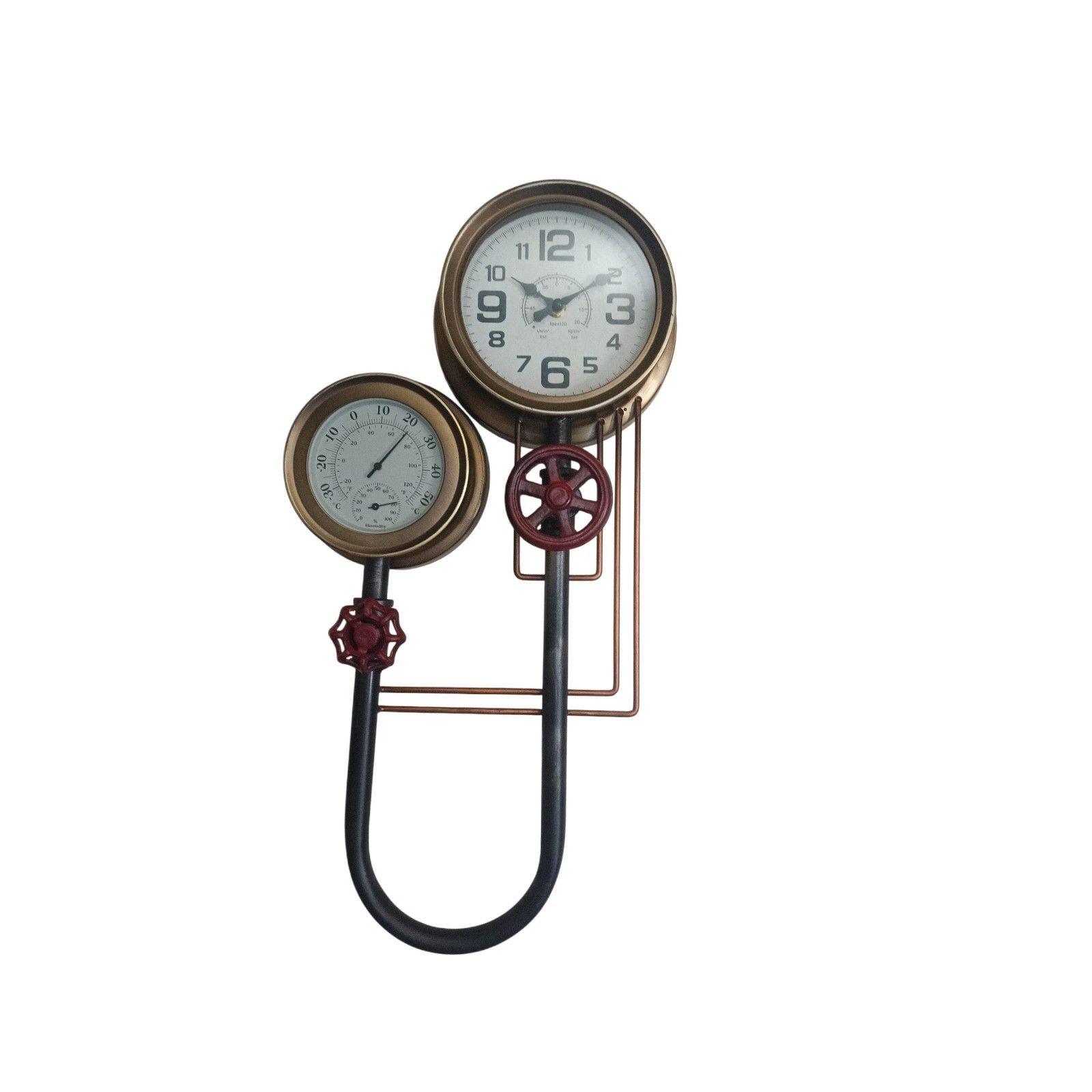 RELOJ PARED INDUSTRIAL MODERNO CON MARCADOR TEMPERATURA-2