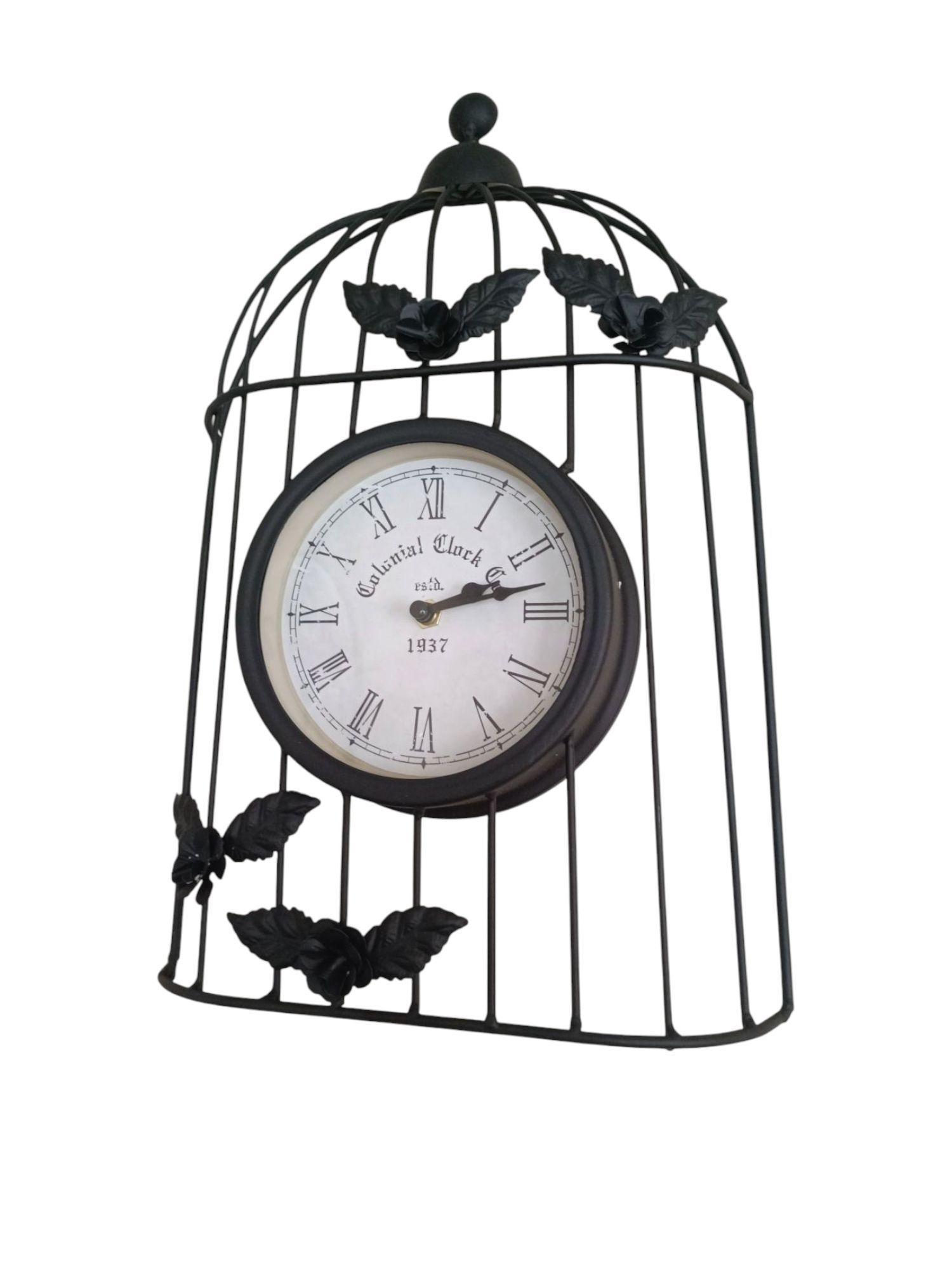 RELOJ PARED VINTAGE JAULA COLOR NEGRO-1