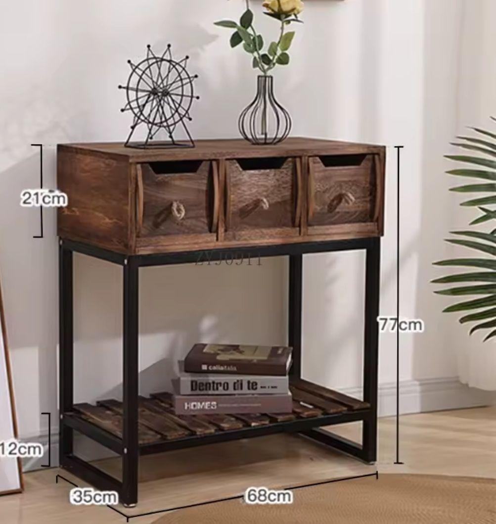 ARRIMO TRES CAJONES MADERA CON PATAS METAL-1
