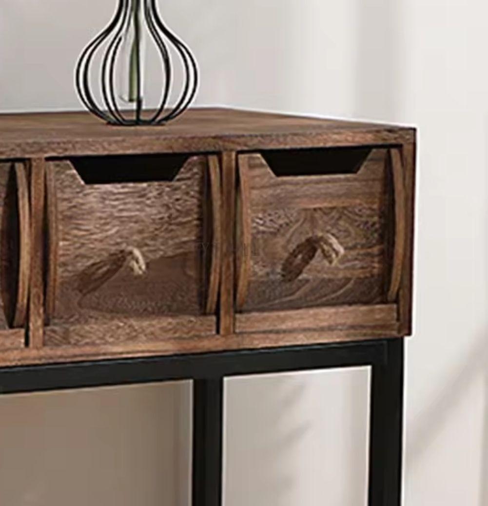 ARRIMO TRES CAJONES MADERA CON PATAS METAL-3