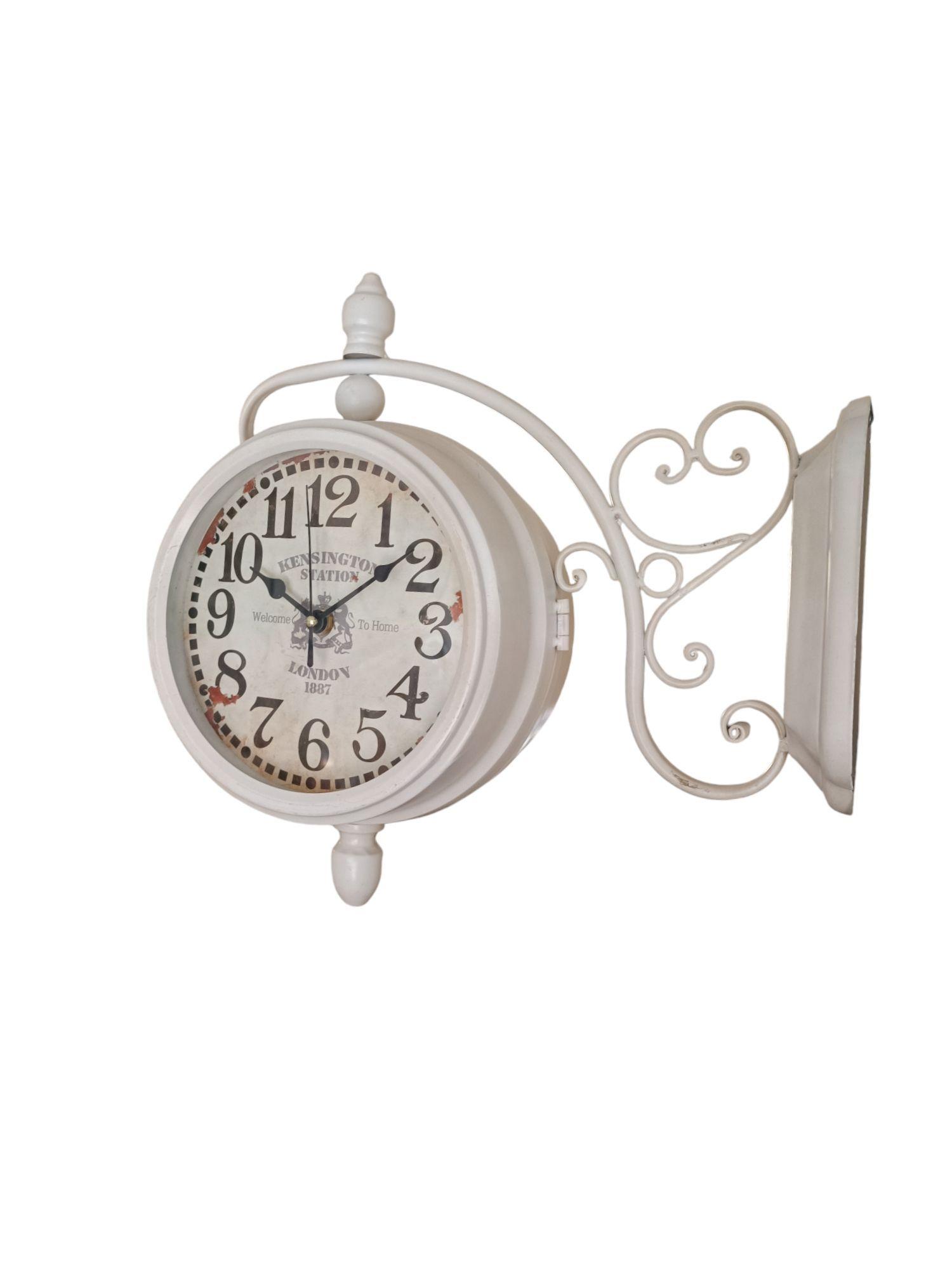RELOJ PARED LATERAL COLGANTE VINTAGE DOBLE CARA -0