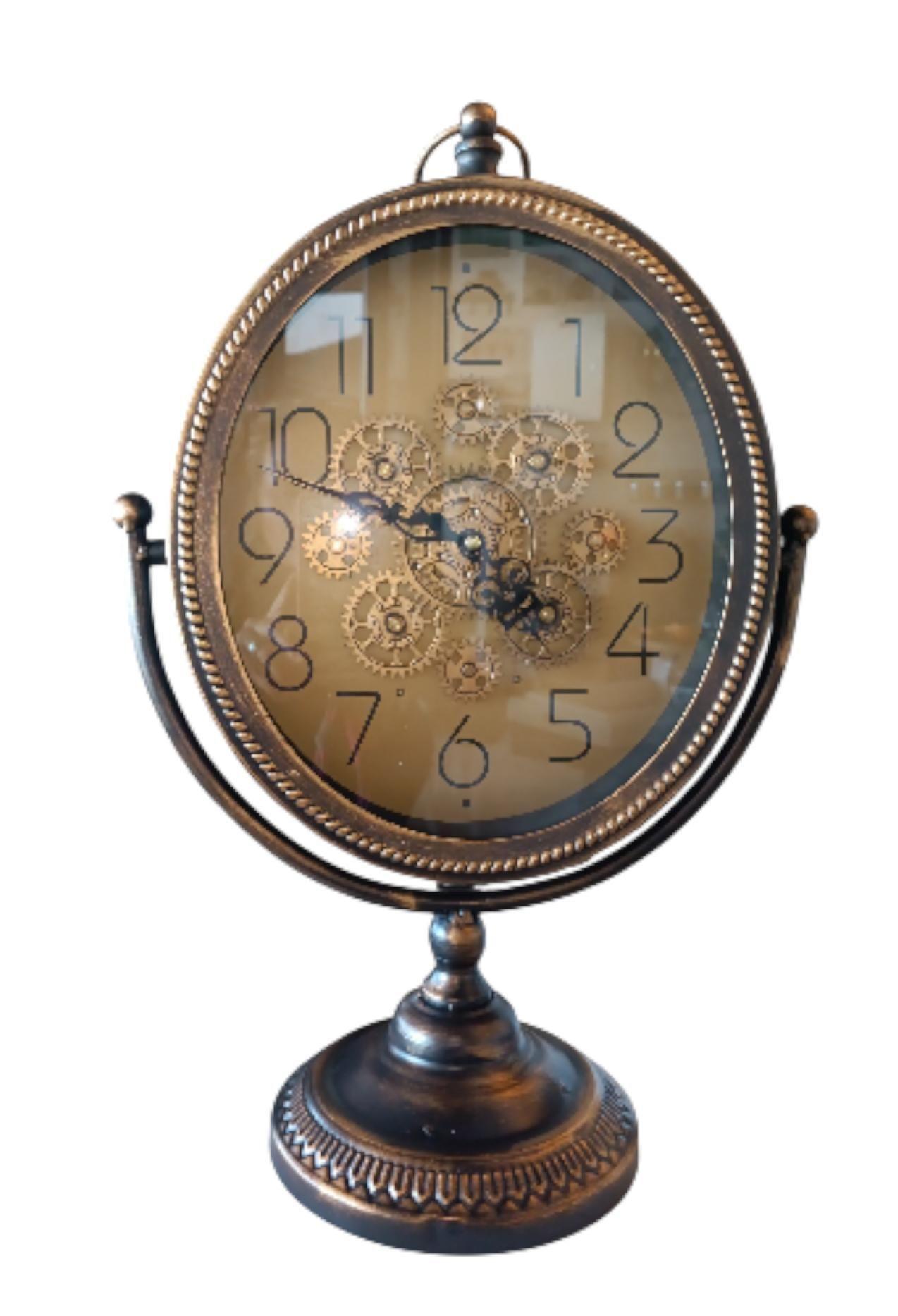 RELOJ DE LUJO SOBREPONER VINTAGE METAL ENGRANAJE EN MOVIMIENTO-0