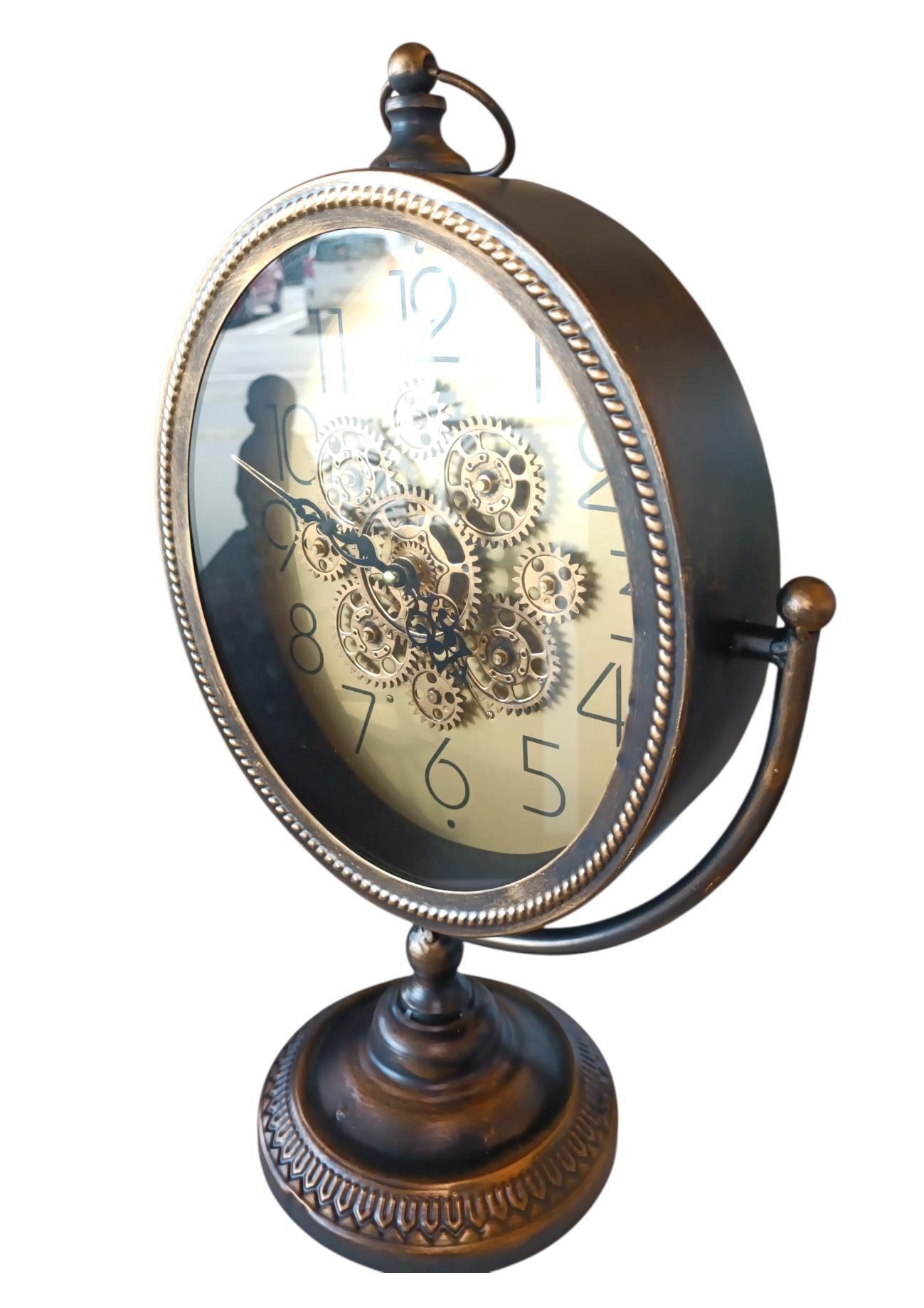 RELOJ DE LUJO SOBREPONER VINTAGE METAL ENGRANAJE EN MOVIMIENTO-2