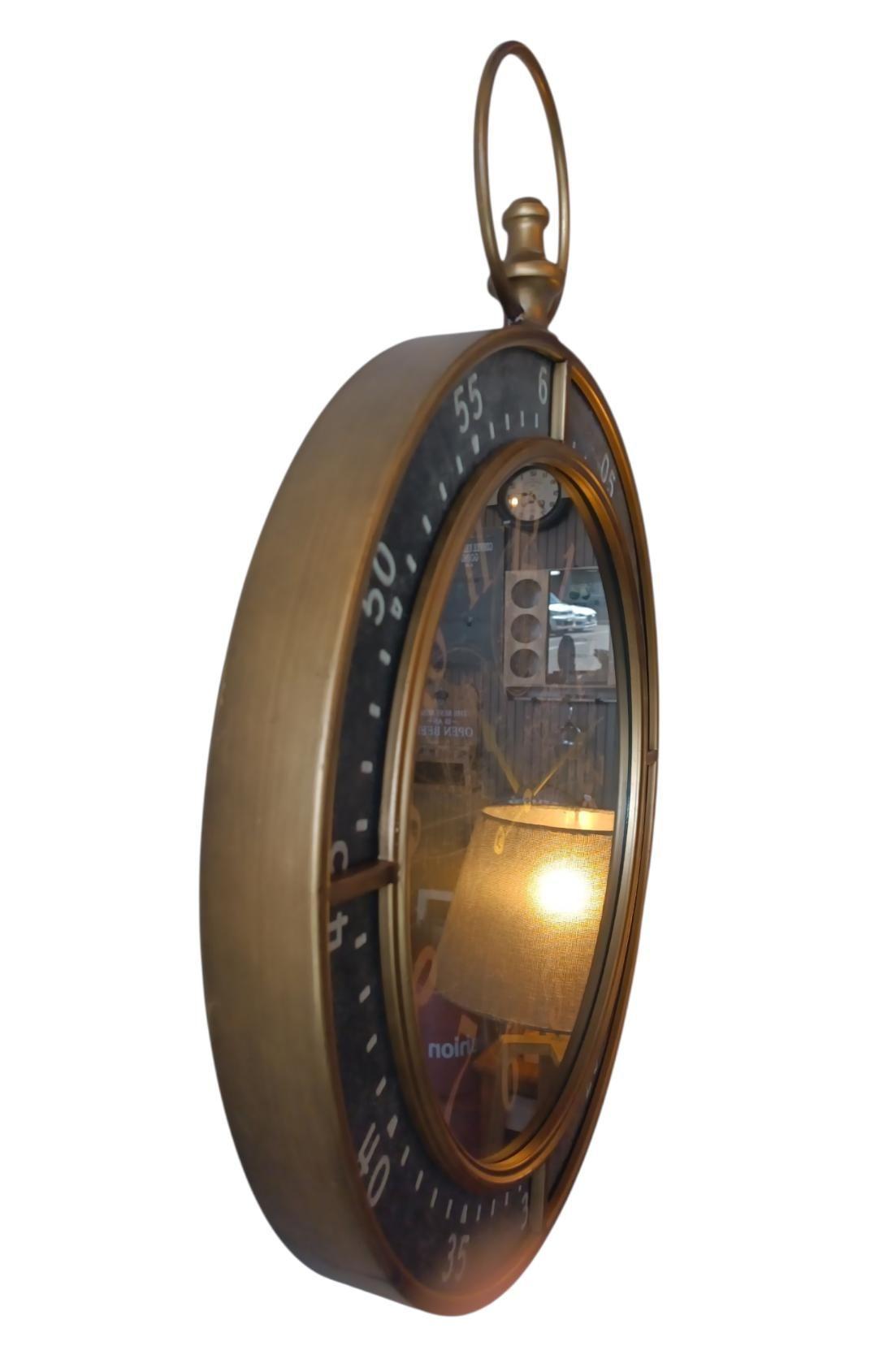 RELOJ PARED DE LUJO 60 CM METAL NEGRO CON COLOR COBRE-2