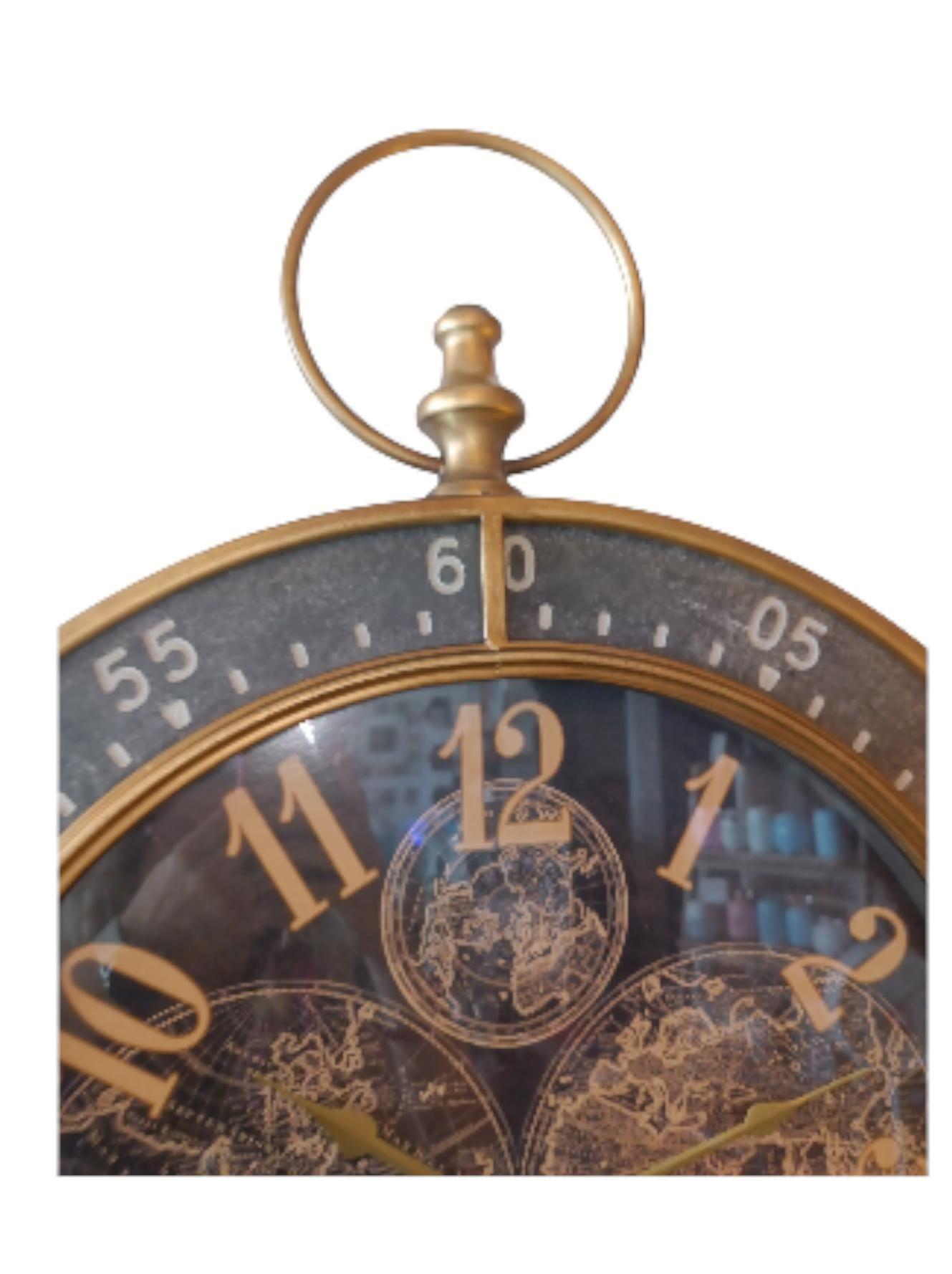 RELOJ PARED DE LUJO 60 CM METAL NEGRO CON COLOR COBRE-1