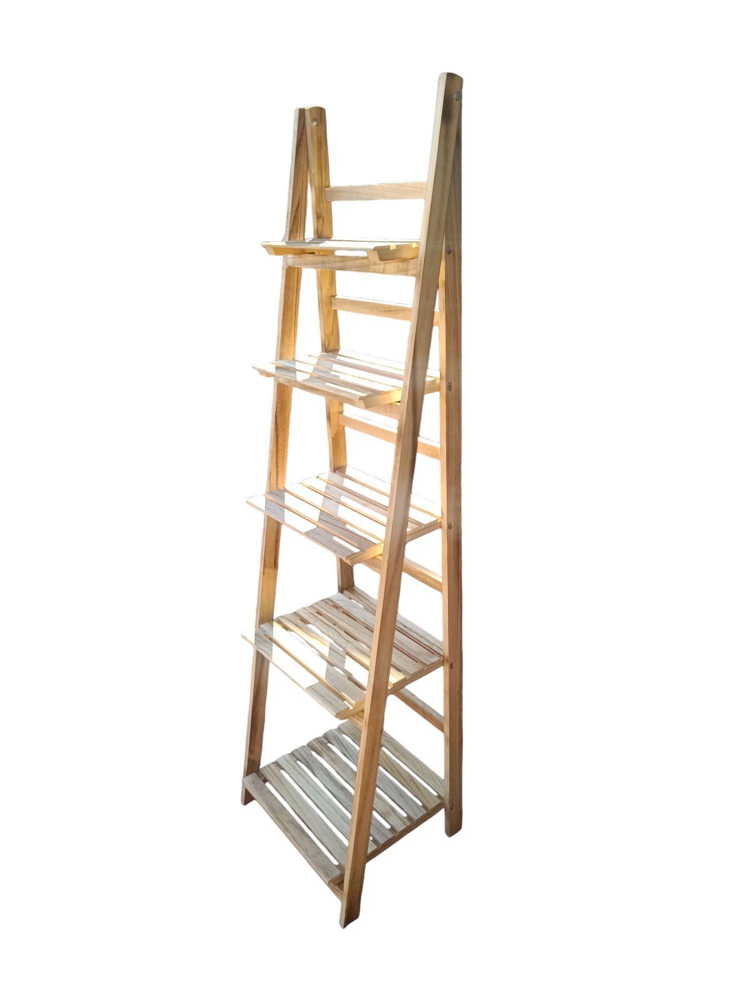 ESCALERA MADERA 5 NIVELES LIBRERO O PLANTAS-2