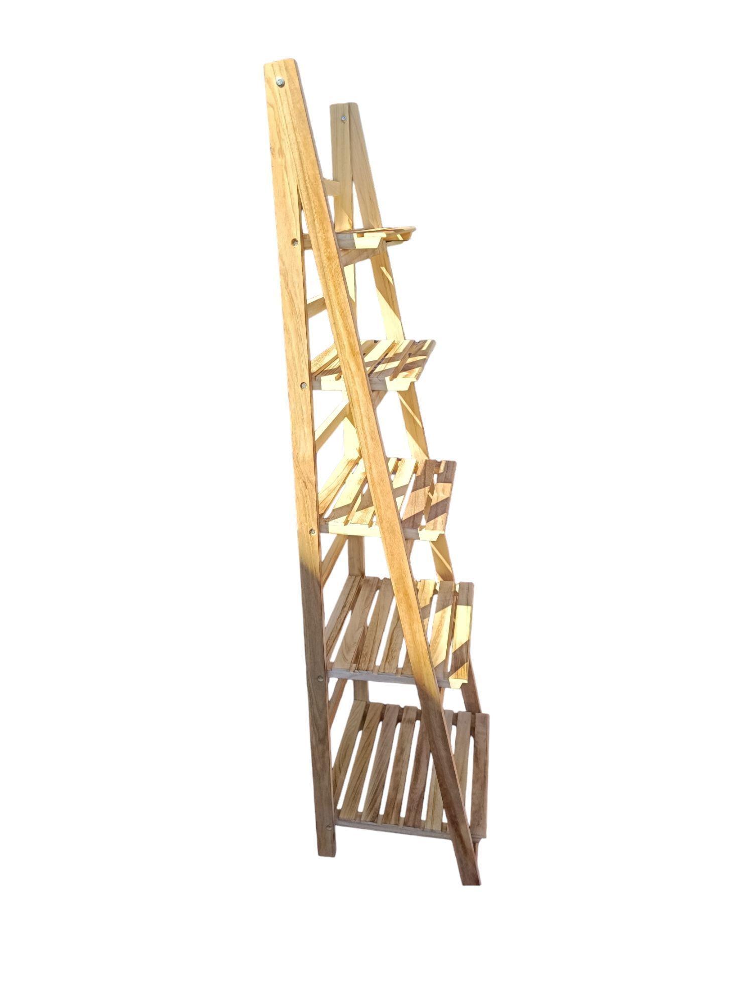 ESCALERA MADERA 5 NIVELES LIBRERO O PLANTAS-3