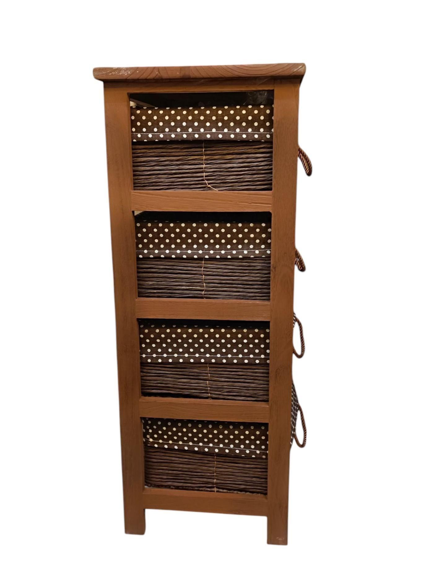 GABINETE MADERA CAFE CON 4 CANASTOS DE RATAN FORRADO TELA-2