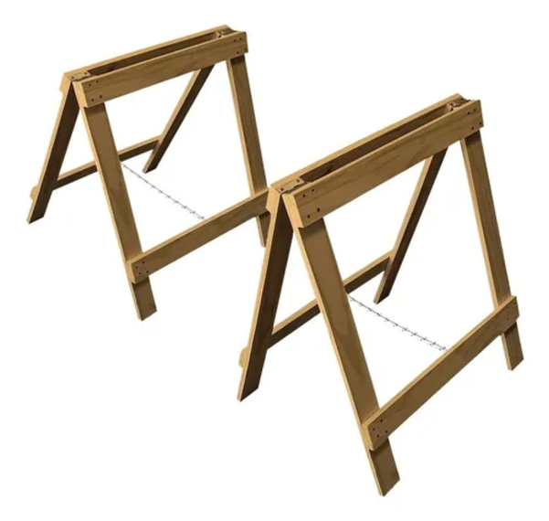 Caballete De Madera X2 De Tablon Mesa 80x60 Plegable-2