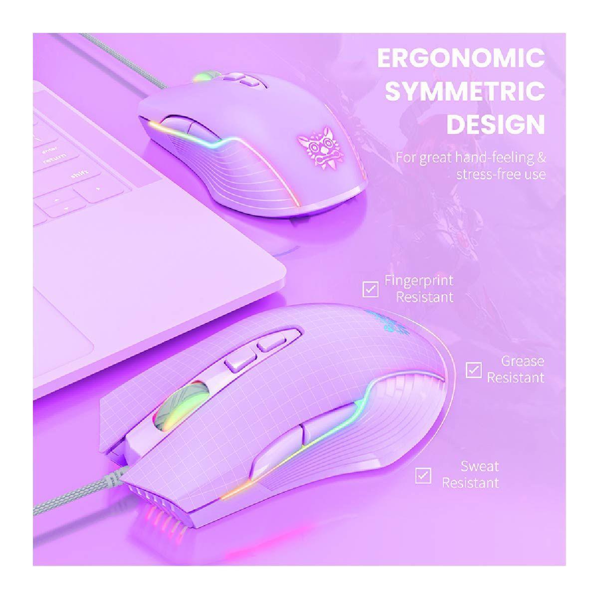 Mouse Gamer Onikuma CW905 Morado 6400 dpi-5