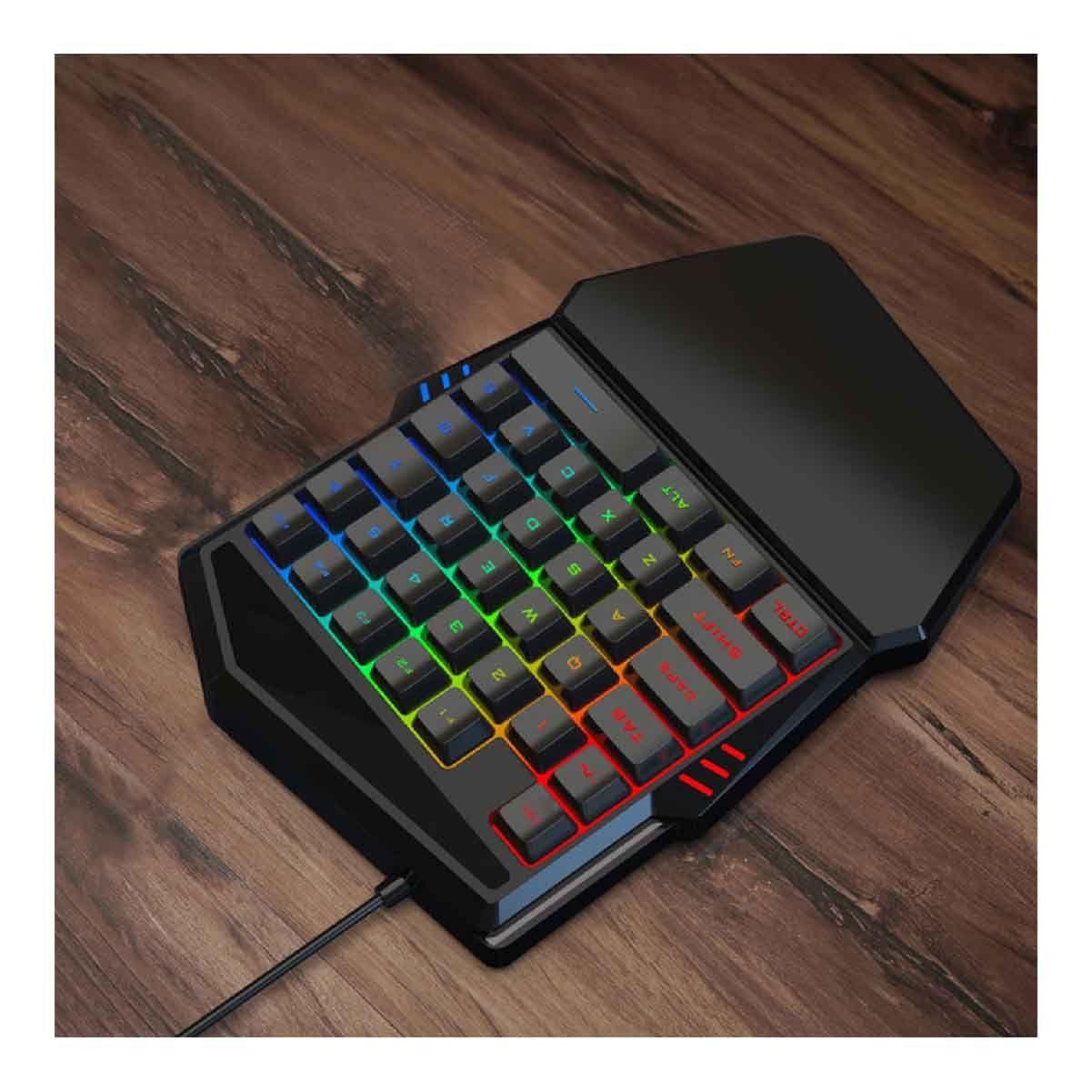 Teclado Gamer Inker Una Mano para Shooter LED RGB-2
