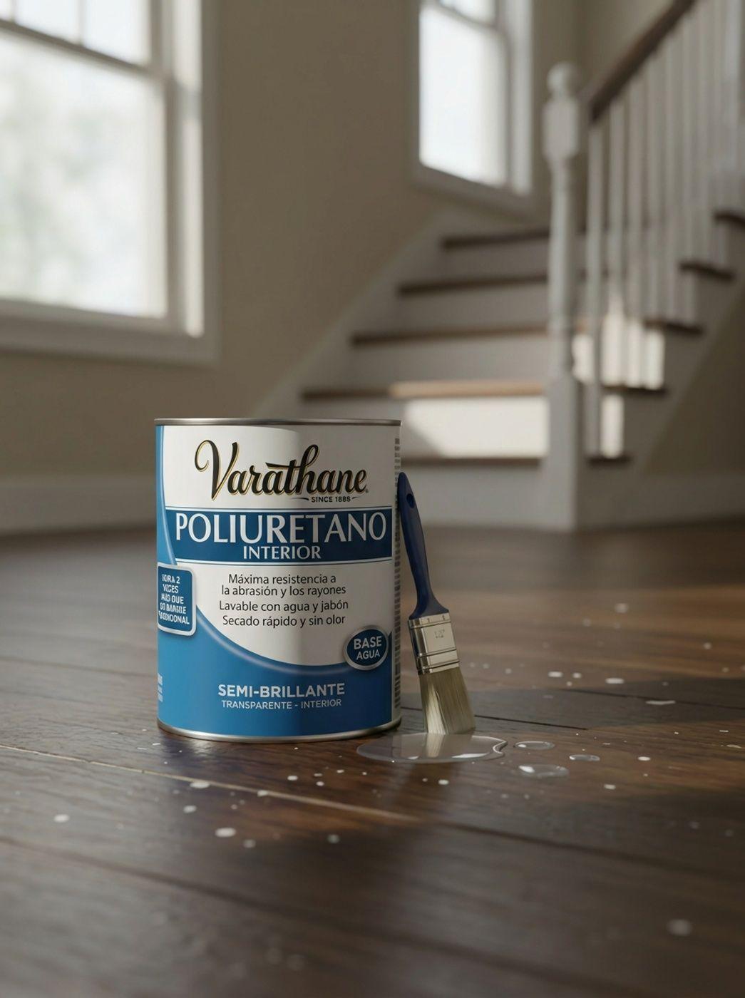 Barniz Protector Poliuretano Interior Base Agua Varathane Brochable 946 Ml Semibrillante-2