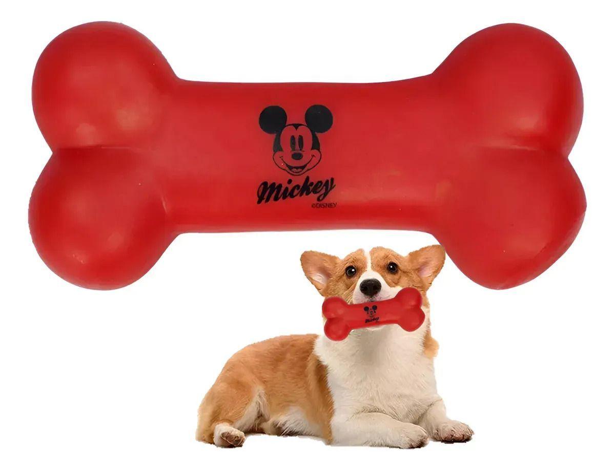 Juguete Hueso Perro de Mickey Mouse para Morder Rojo-2