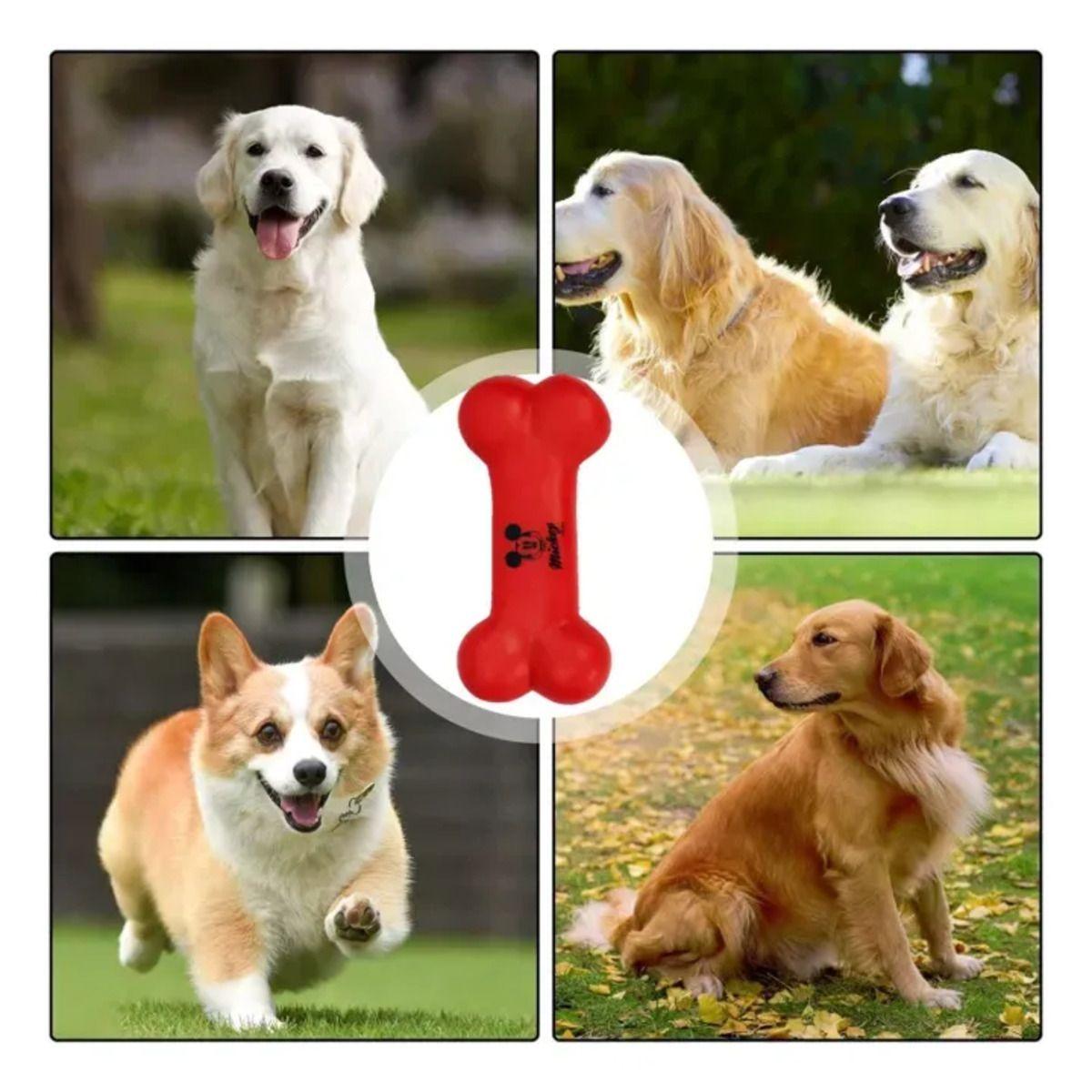 Juguete Hueso Perro de Mickey Mouse para Morder Rojo-3