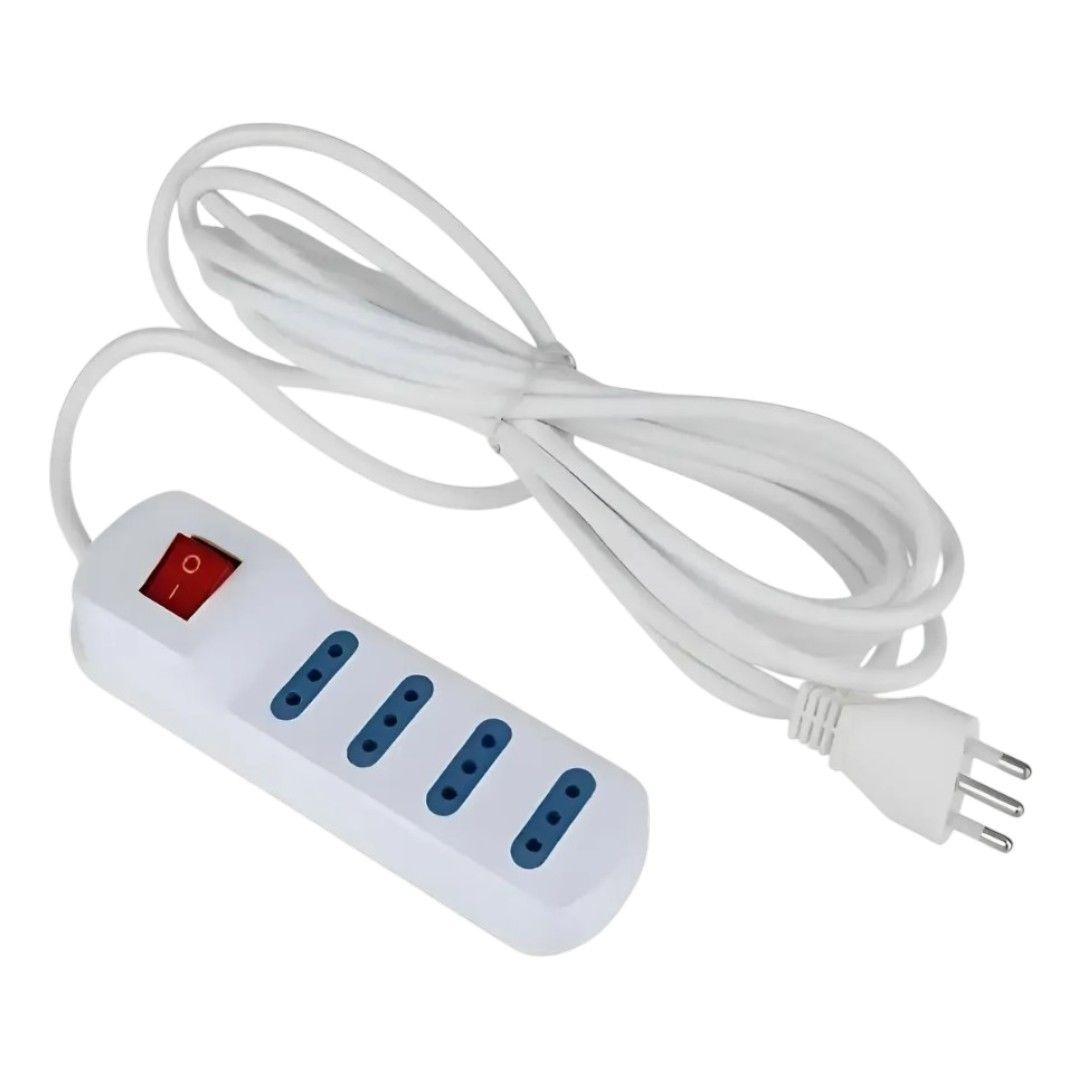 Alargador El ctrico 4 Tomas con Interruptor Cable 3 Metros Blanco-3