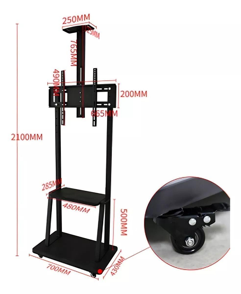 RackTv Base Pedestal Rueda Televisor 32 A 70p Pulgadas 1700-4