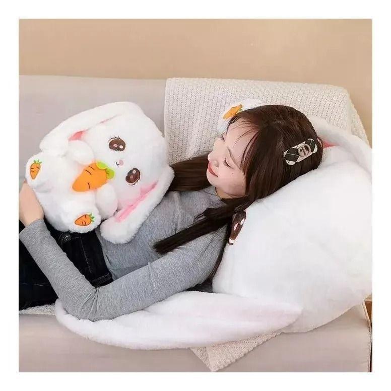 Juguete Peluche Conejo Con Zanahoria Kawaii 21cm-3