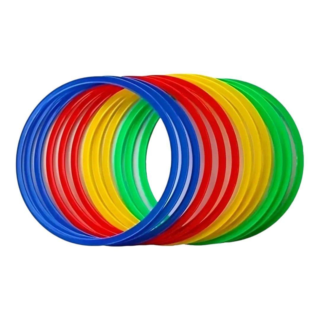 SET 20 AROS DE AGILIDAD 40 CM ENTRENAMIENTO DEPORTIVO MULTICOLOR-1