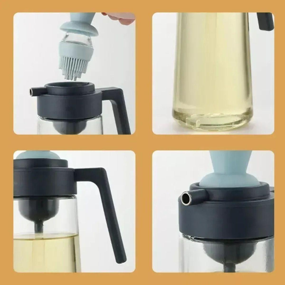 Botella Para Aceite Y Vinagre De Vidrio Con Brocha-4