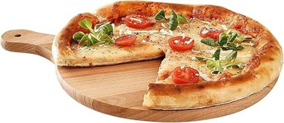 Tabla Redonda Para Picar Con Mango De Madera 40x30x1 Cm-3